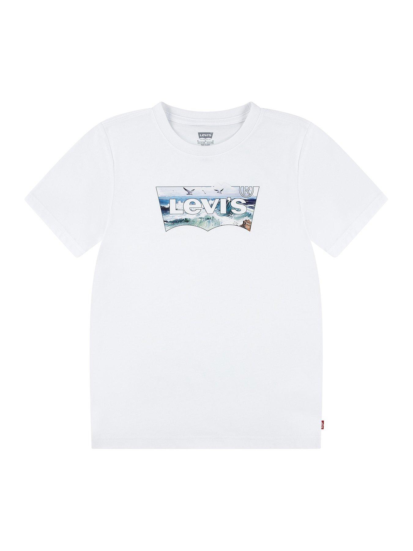 undefined Boys Crashing Waves Short Sleeve Batwing T-Shirt - White