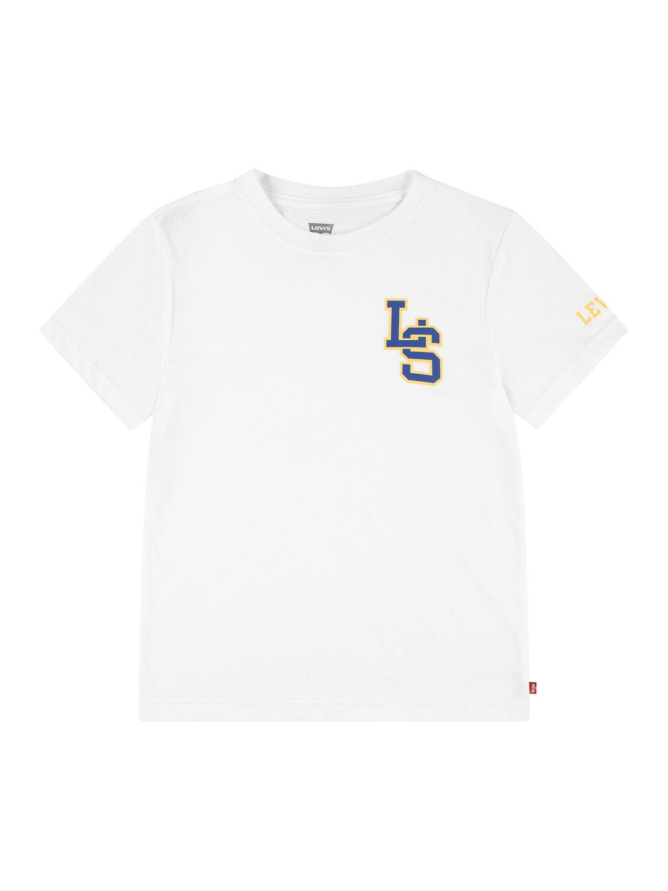 undefined Boys "Ls" Monogram Short Sleeve T-Shirt - White