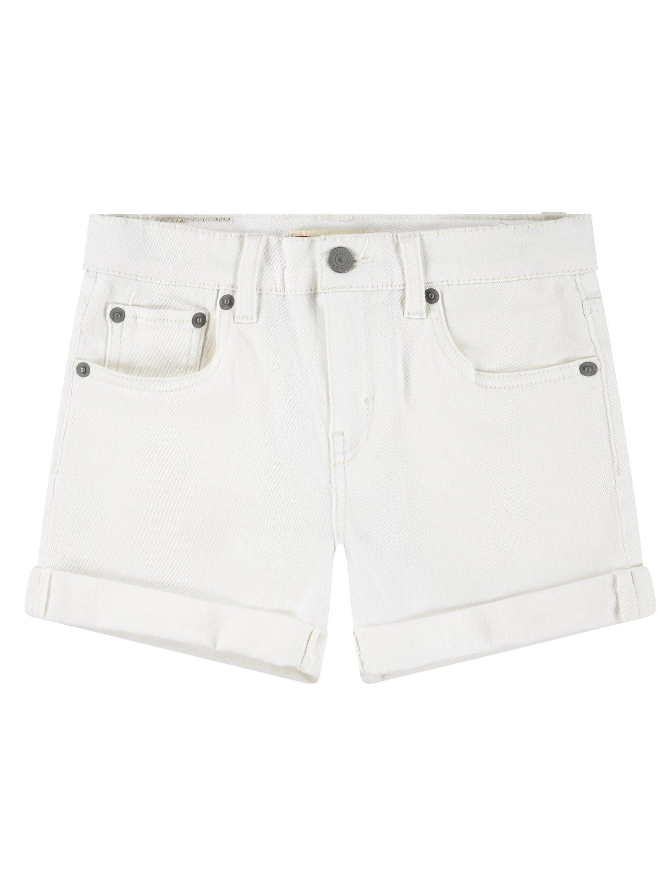 Levi's: Girls Girlfriend Denim Shorts - White