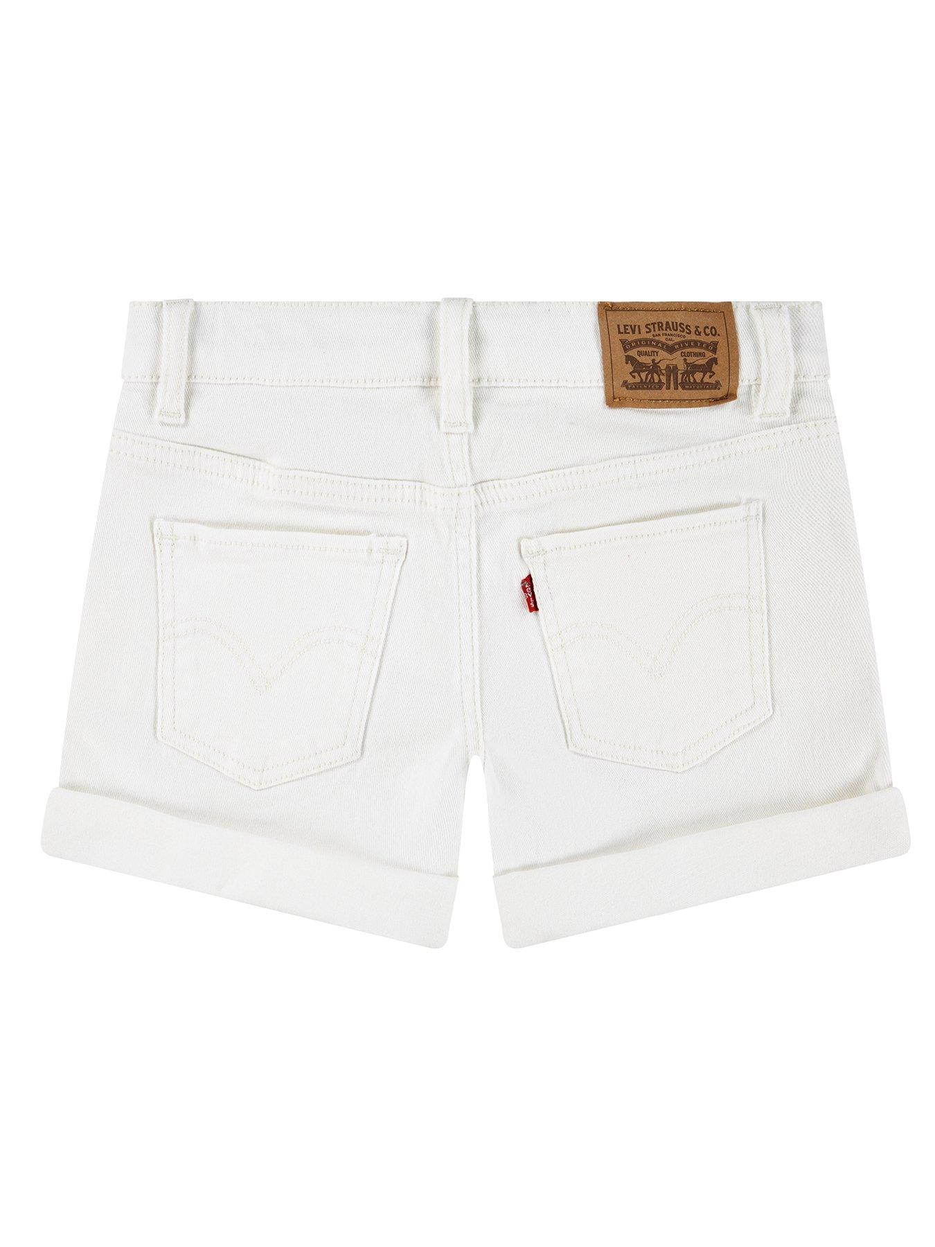 Image 2 of 4 of Levi's Girls Girlfriend Denim Shorts - White