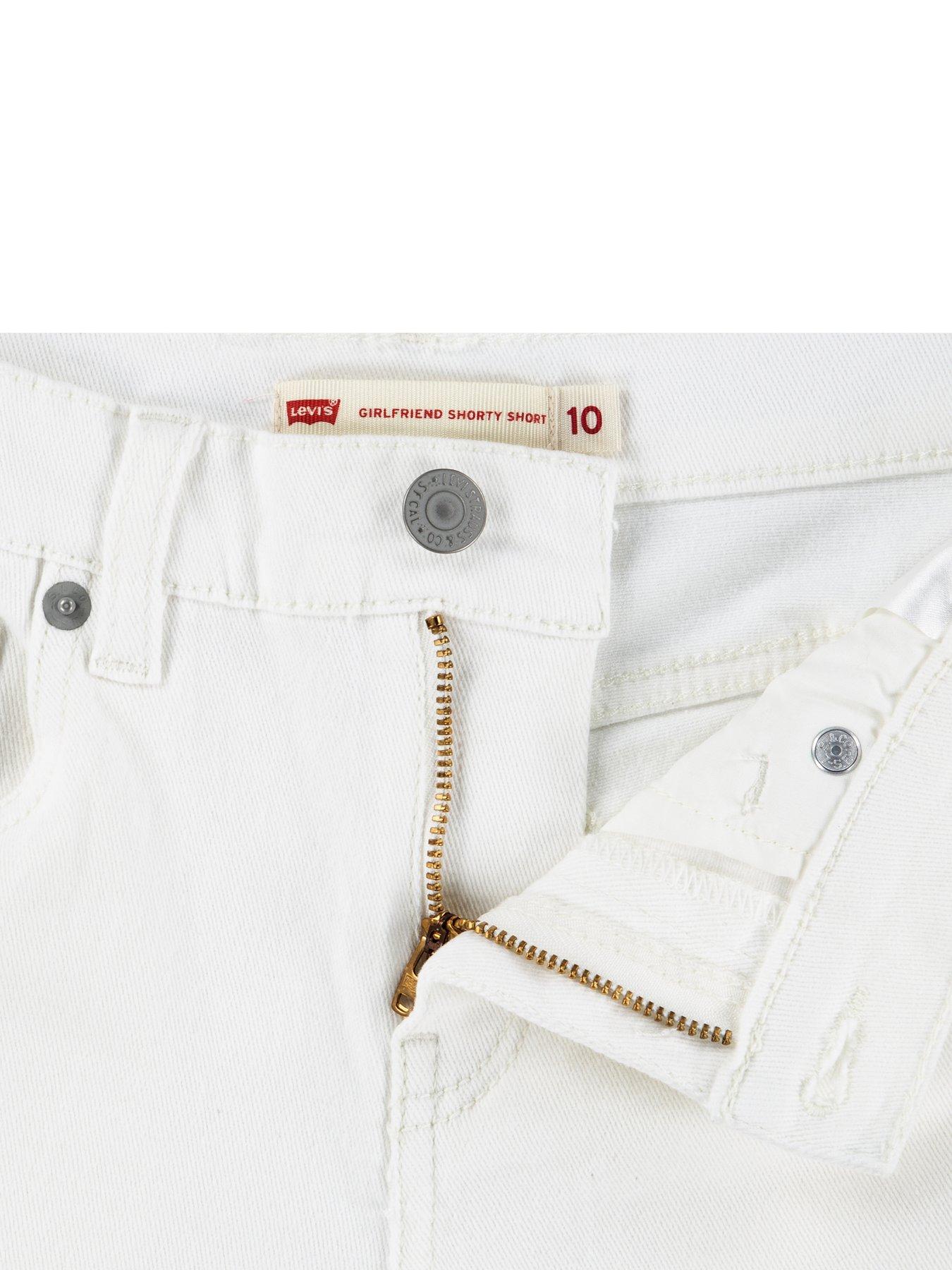 Image 3 of 4 of Levi's Girls Girlfriend Denim Shorts - White
