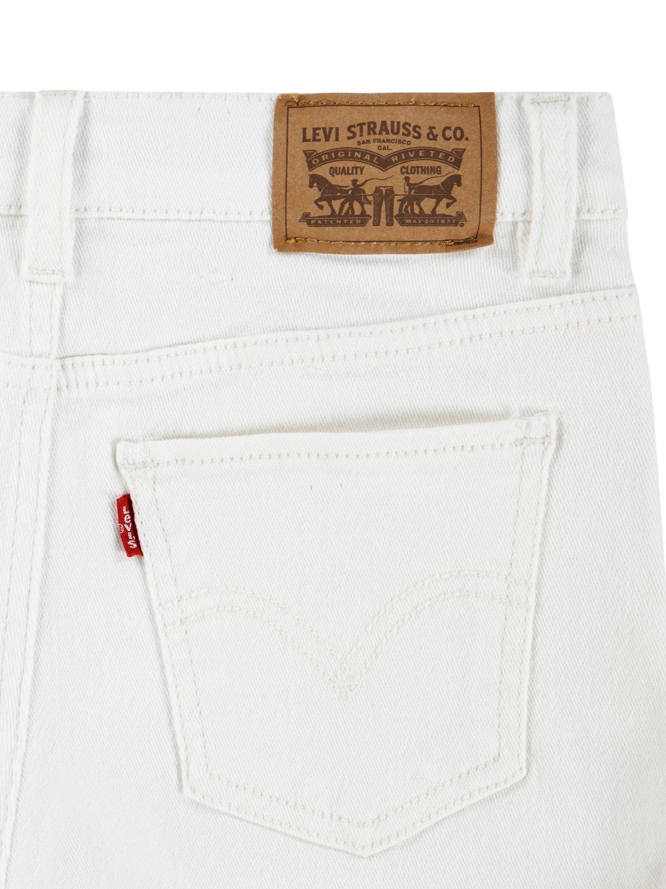 Image 4 of 4 of Levi's Girls Girlfriend Denim Shorts - White