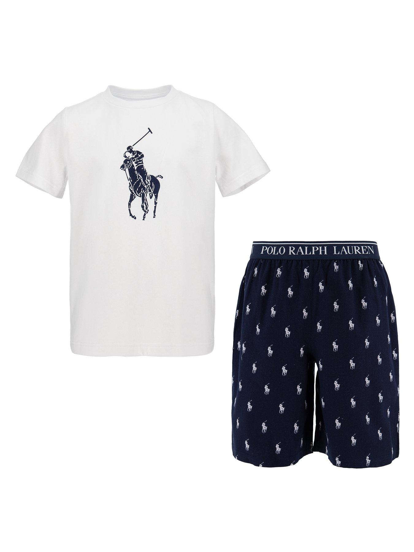 Polo Ralph Lauren Boys Short Sleeve T-Shirt And Shorts Pyjamas Set - Navy