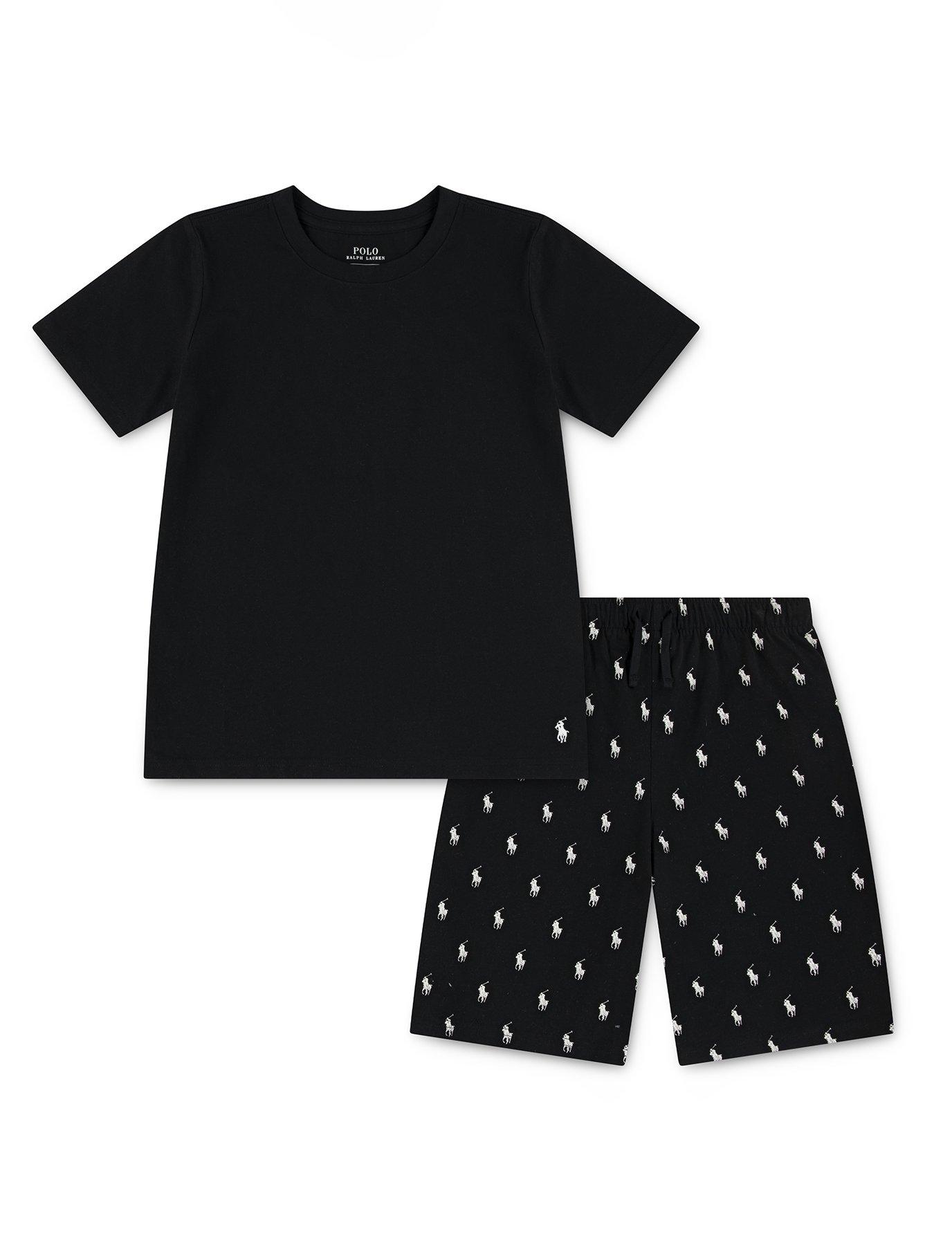 undefined Boys Short Sleeve T-shirt And Shorts Pj Set - Black
