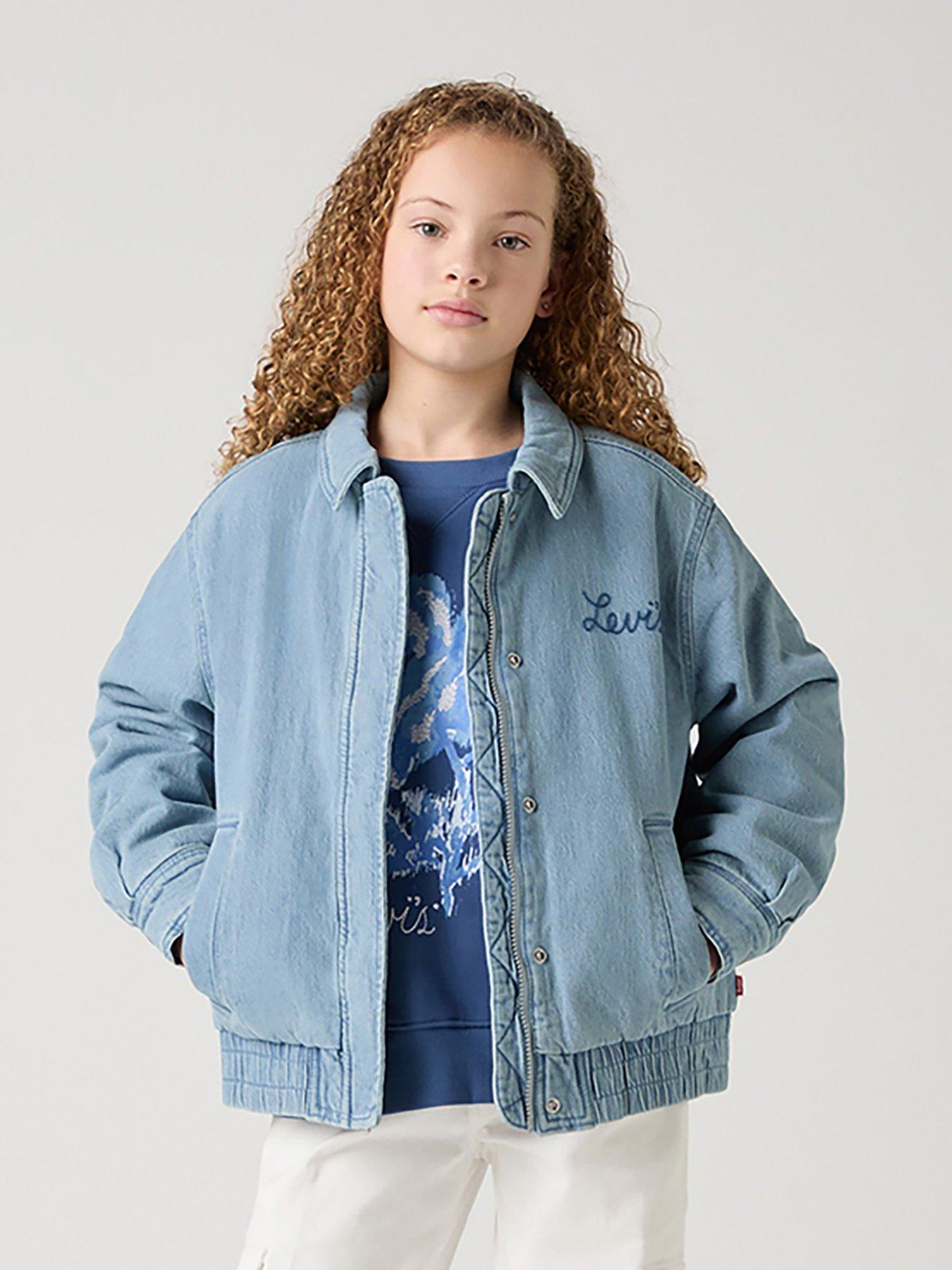 undefined Girls Retro Denim Trucker Jacket - Blue