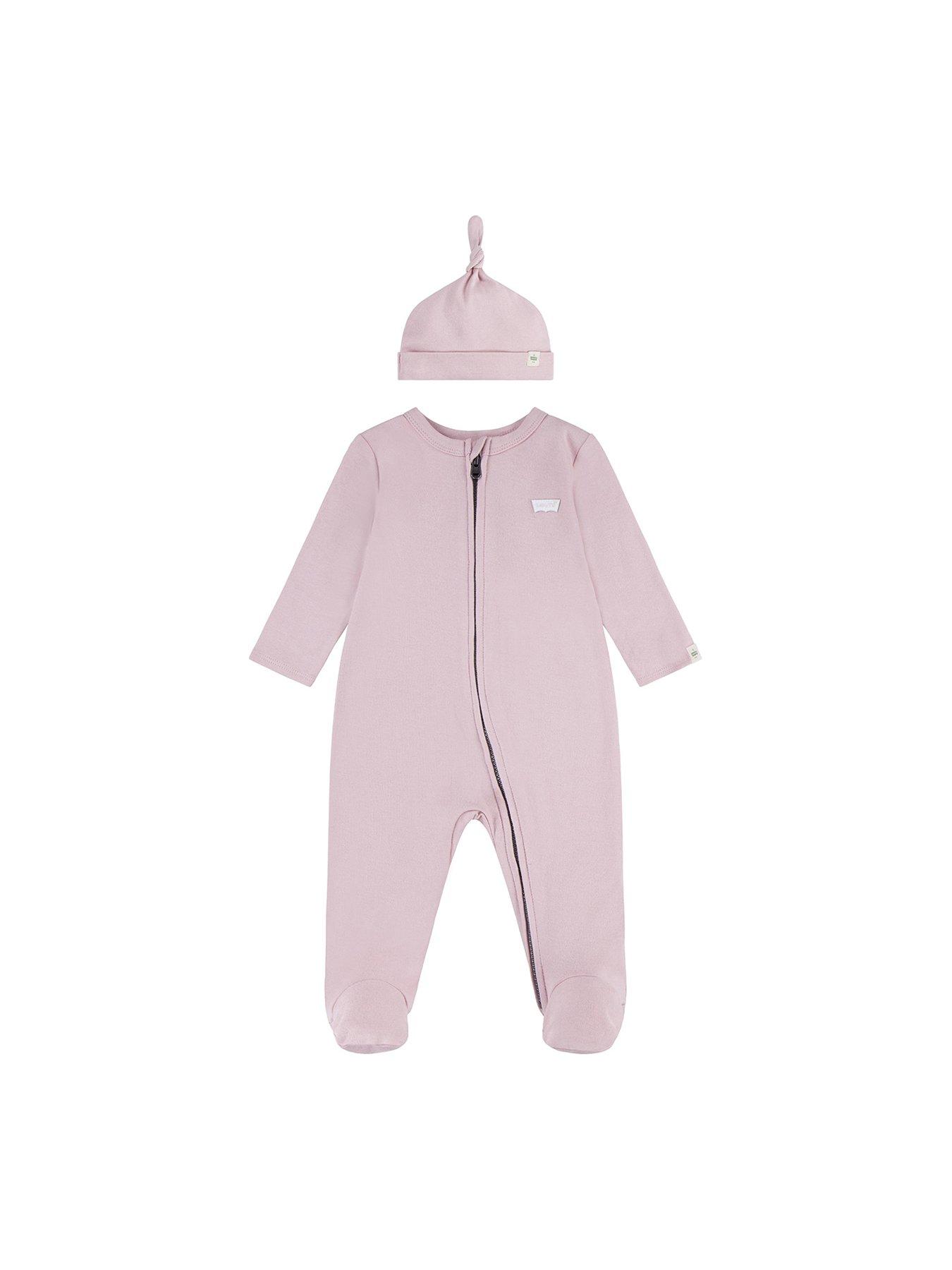 undefined Baby Girls Sleepsuit & Hat Set - Pink
