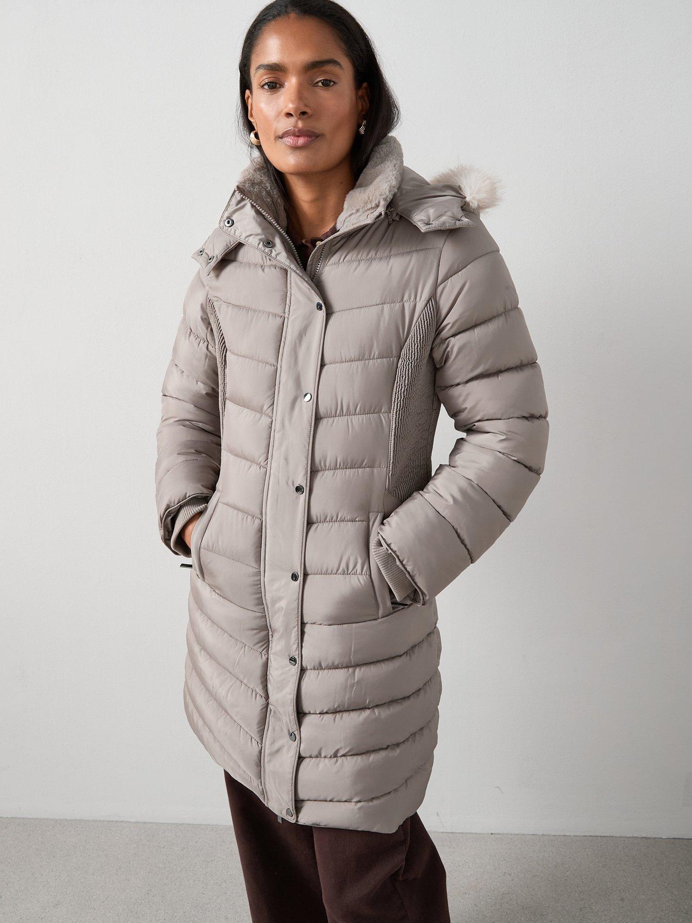 The Very Collection Waist Detail Padded Coat - Mink