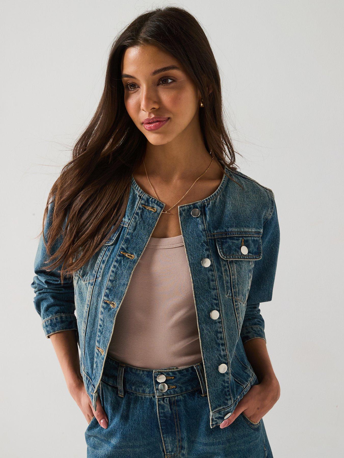 Collarless Denim Jacket Style 231920 | 1ère Avenue - Foto 7