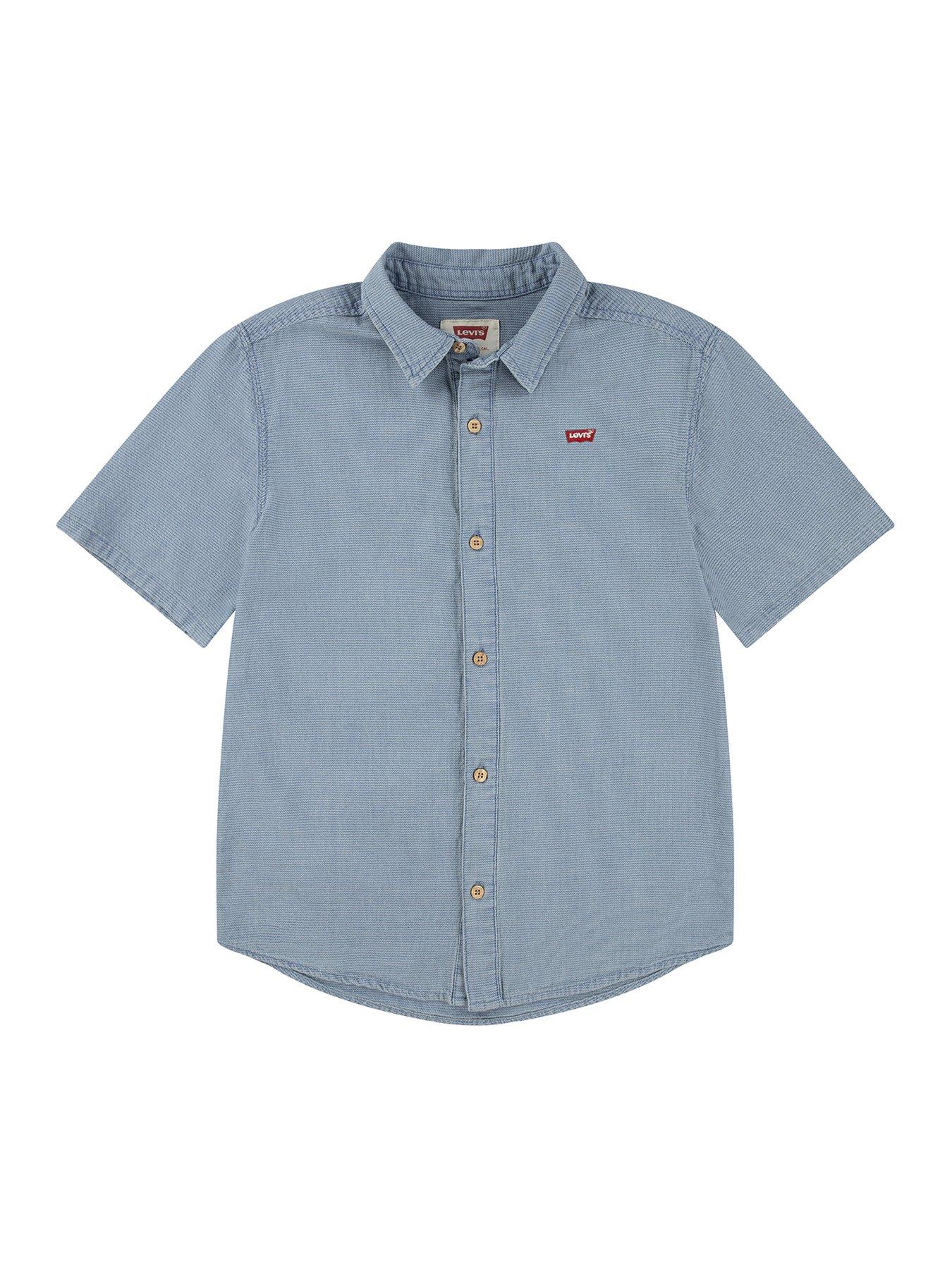 undefined Boys Short Sleeve Woven Shirt - Blue