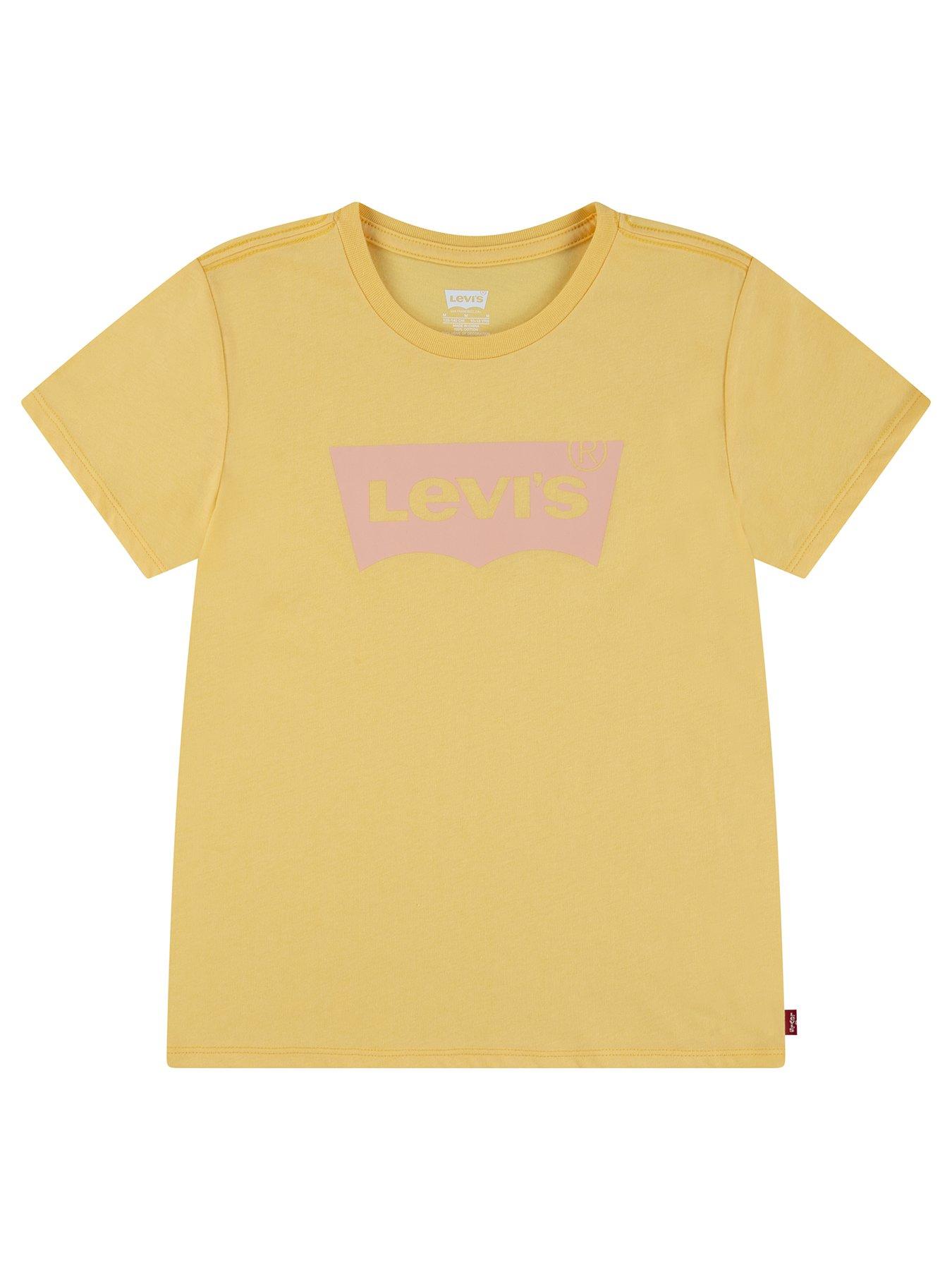 undefined Girls Short Sleeve Batwing T-shirt - Yellow