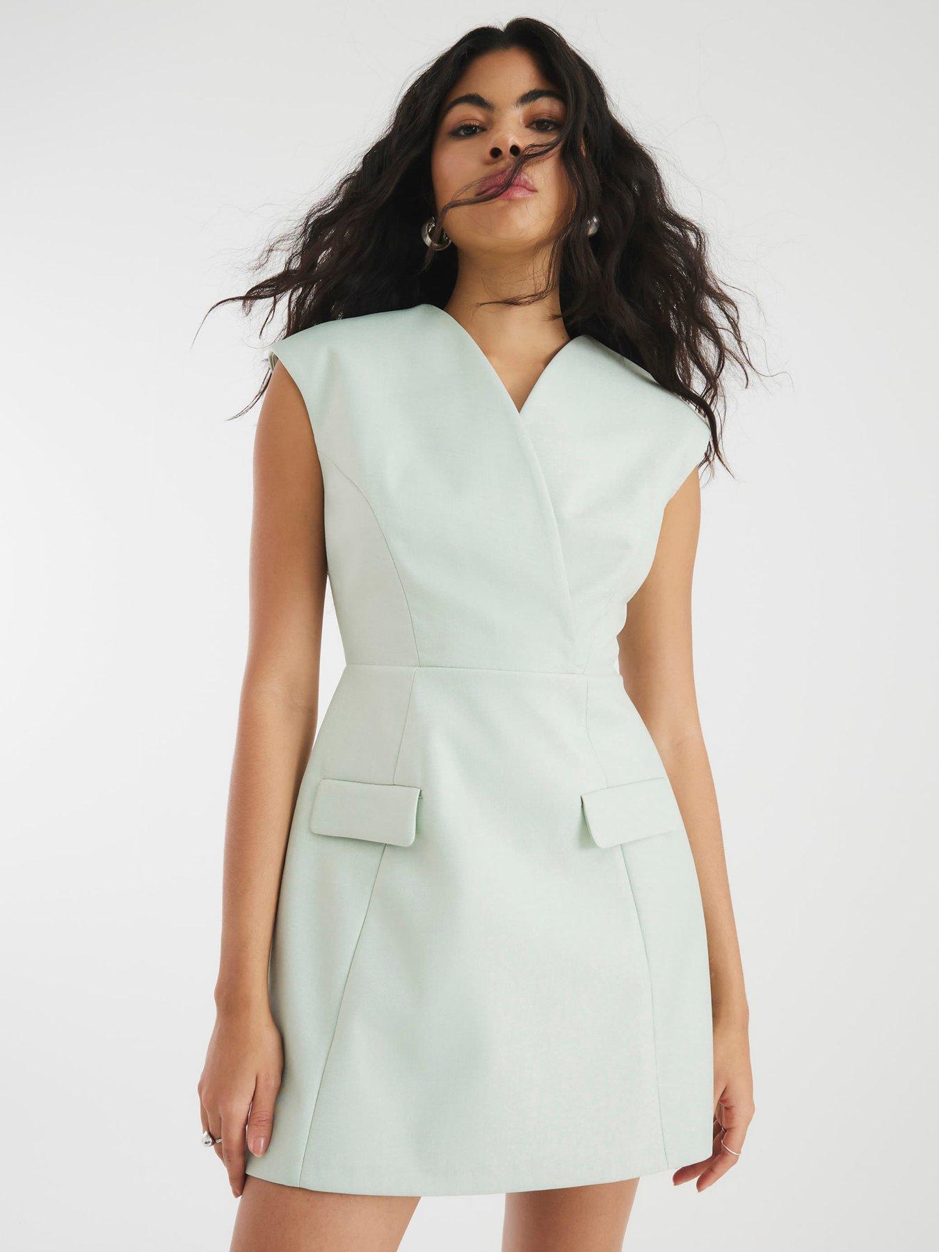 undefined Clean Front Bell Mini Dress - Green