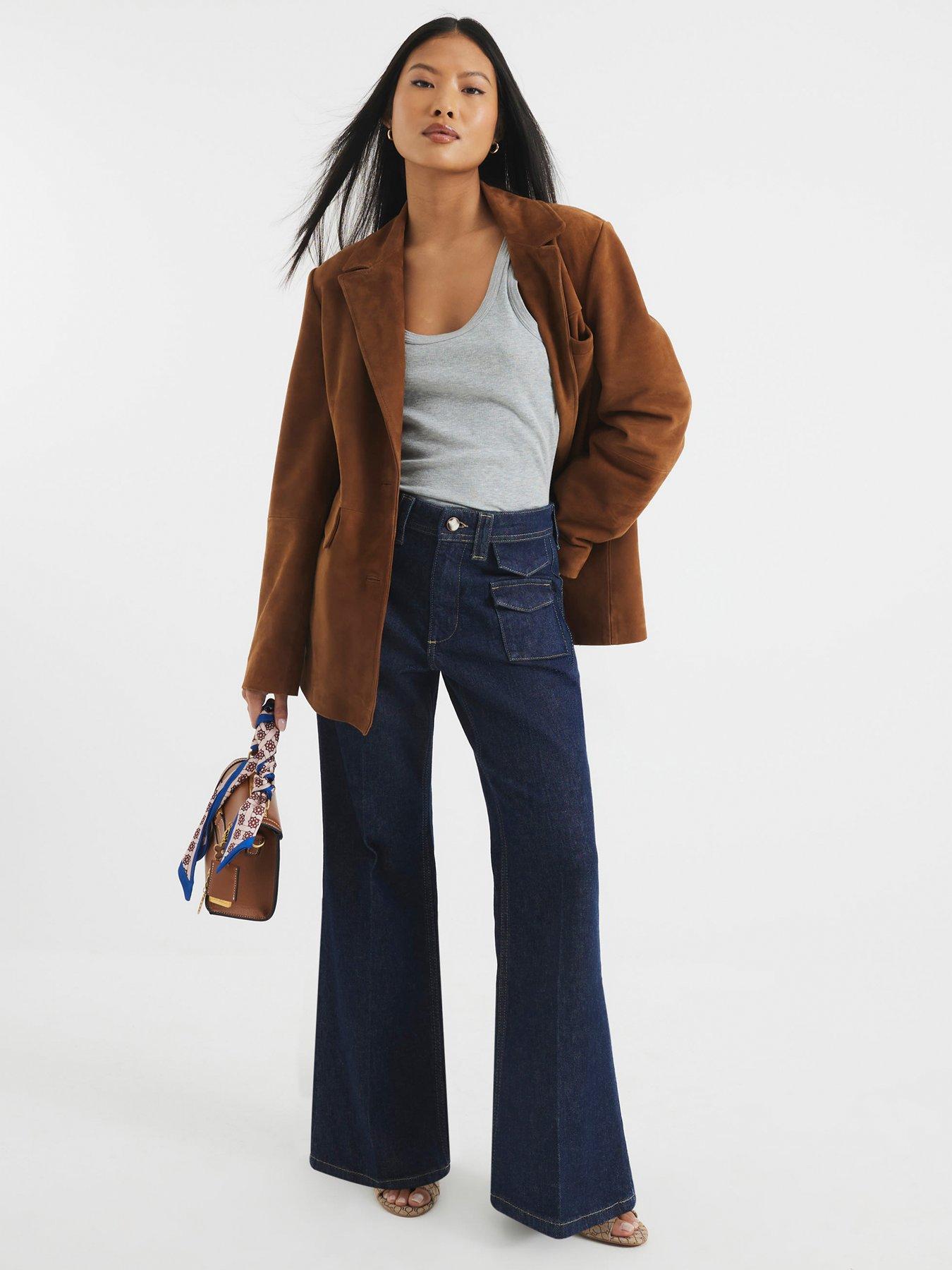 undefined Petite High Rise Relaxed Flare Jean