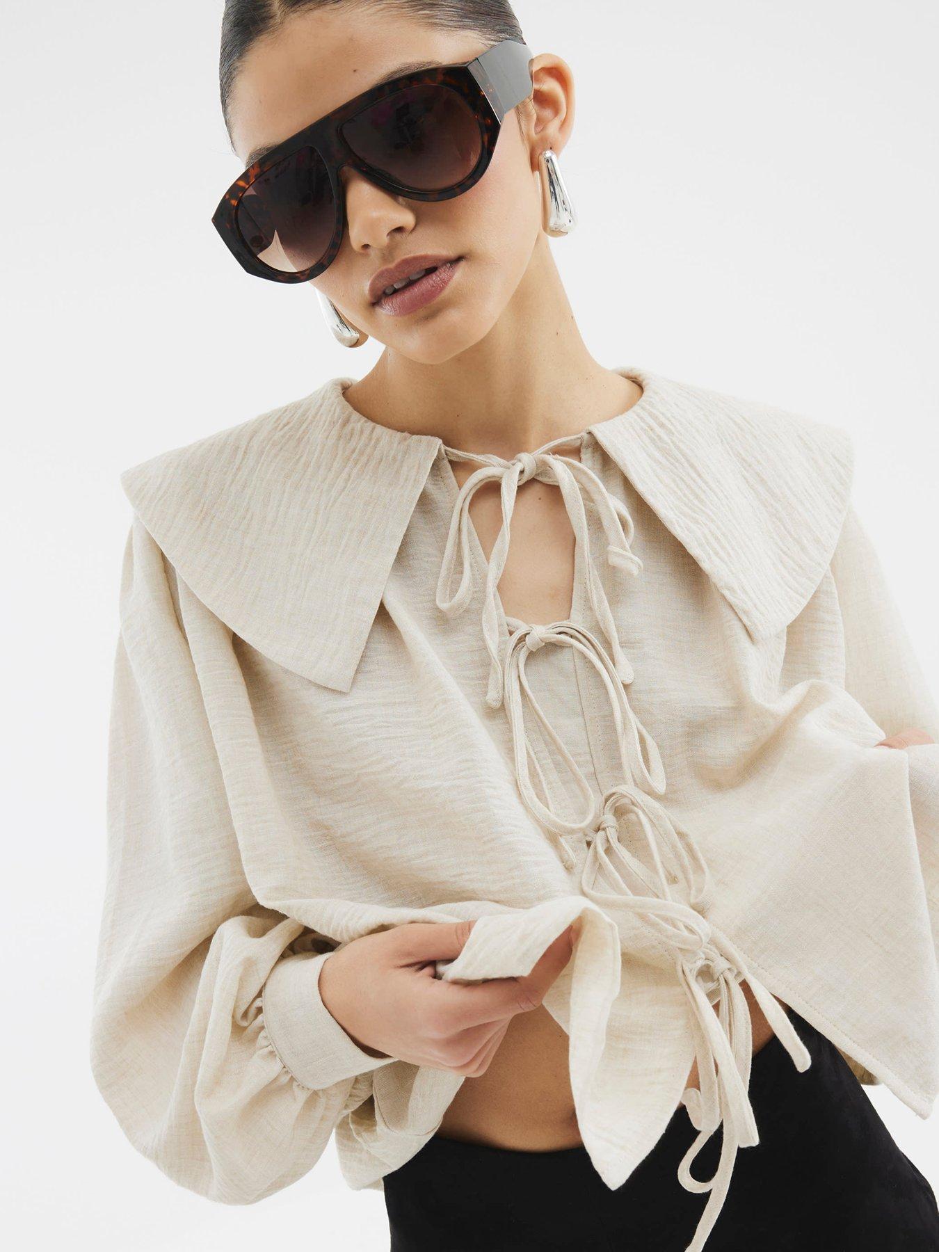 Image 4 of 4 of River Island Collar Detail Jacket - Beige