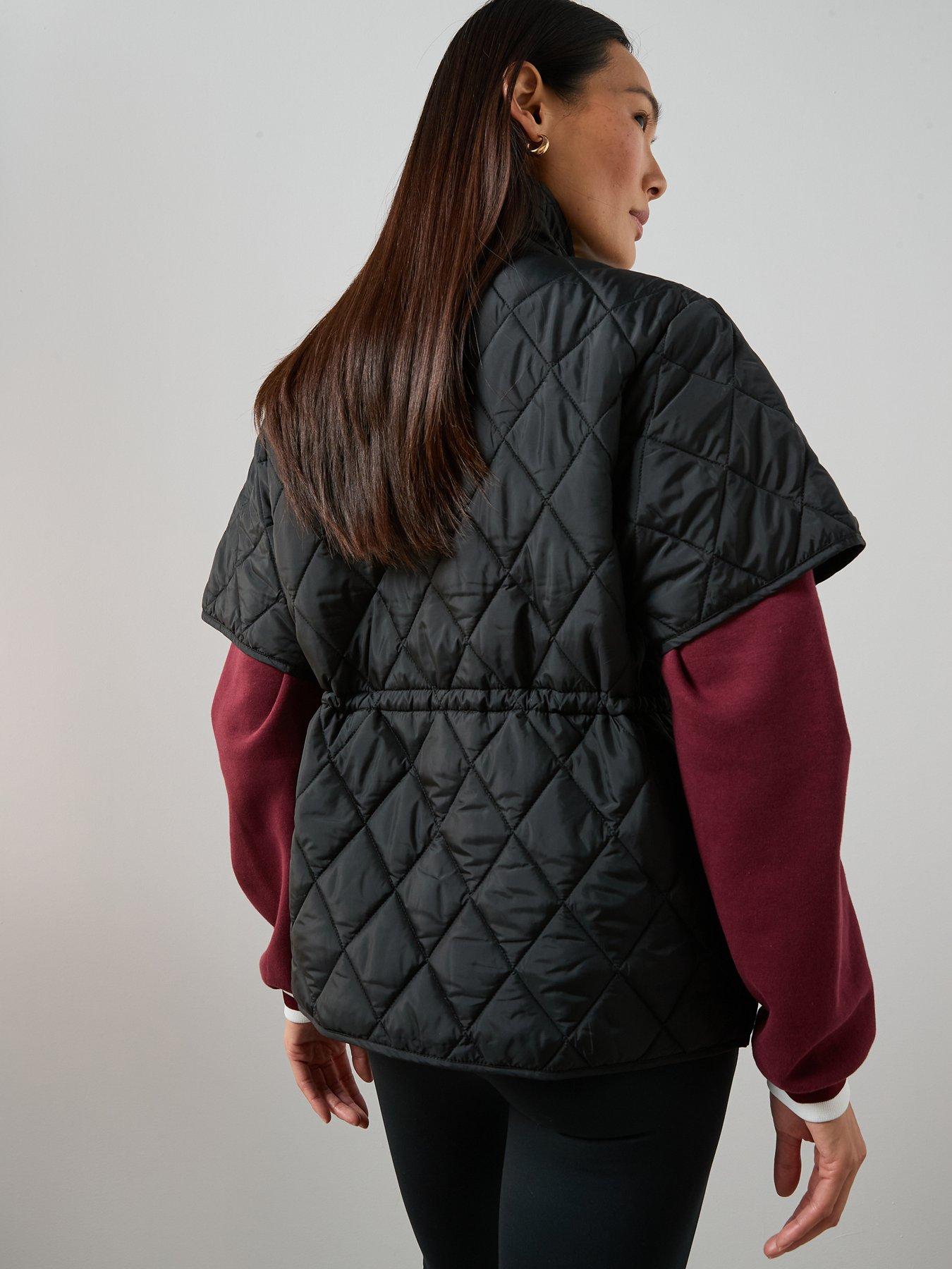 Image 2 of 7 of V by Very Grown On Sleeve Quilted Vest - Black