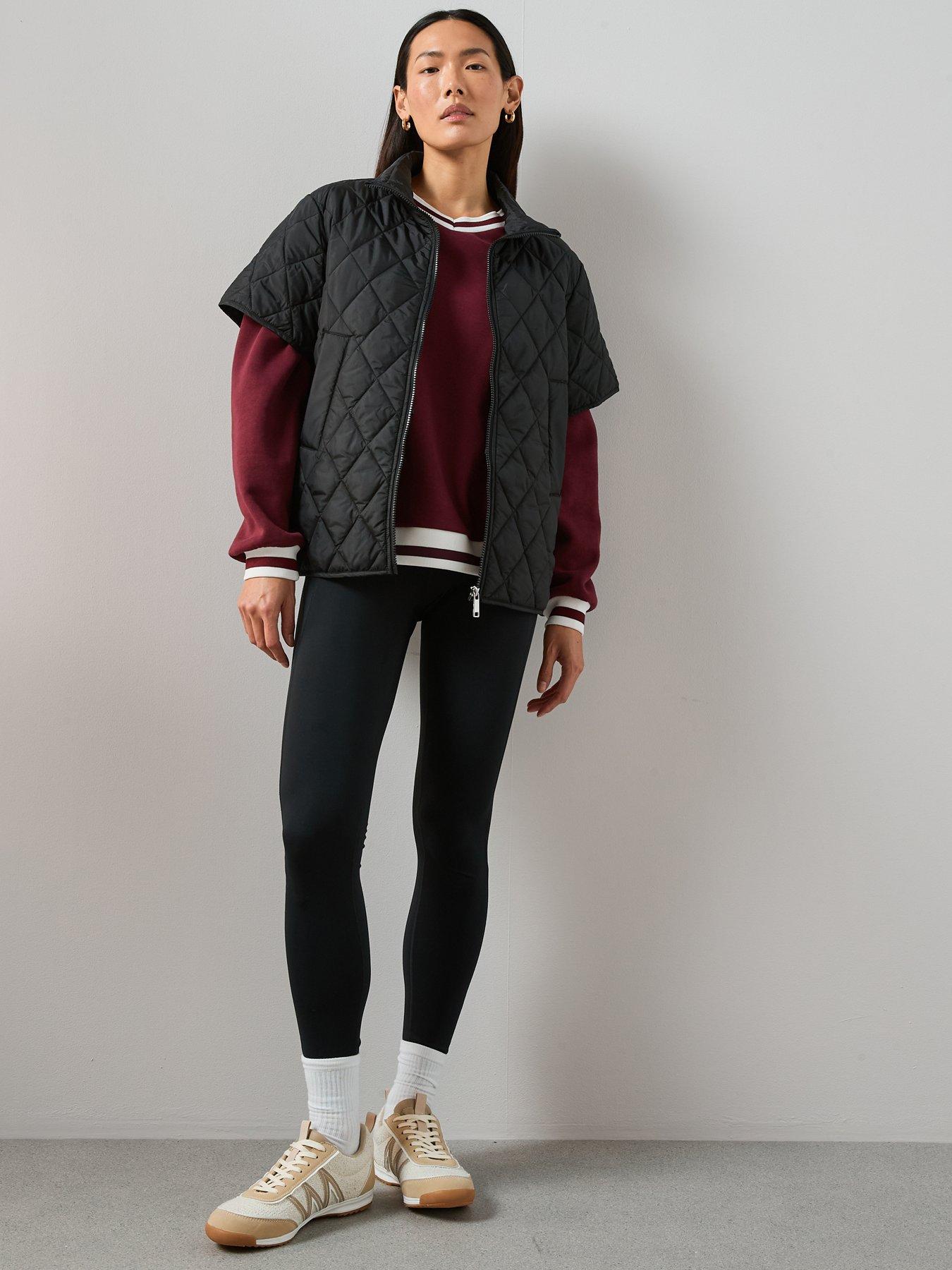 Image 3 of 7 of V by Very Grown On Sleeve Quilted Vest - Black