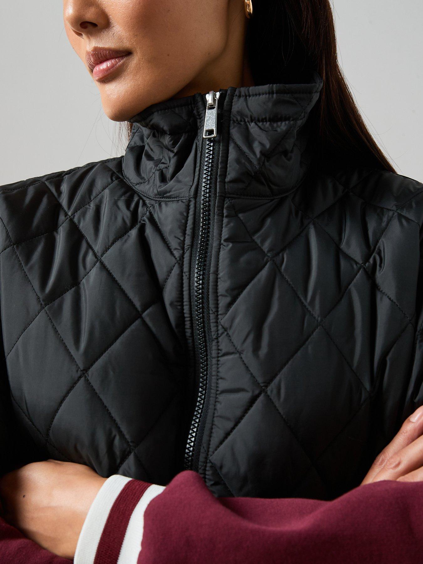 Image 6 of 7 of V by Very Grown On Sleeve Quilted Vest - Black