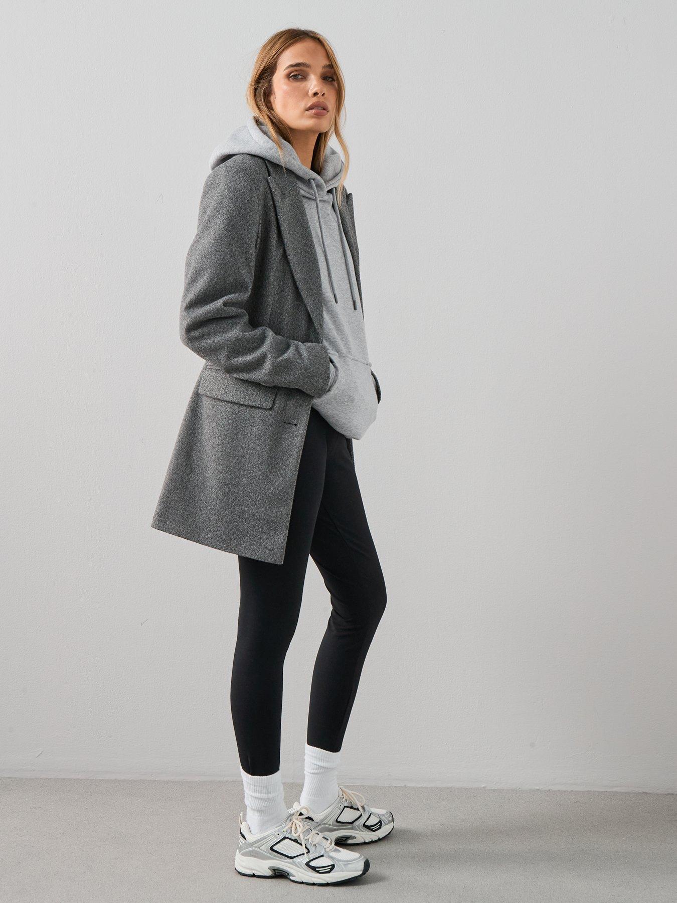 Image 3 of 7 of The Very Collection Faux Wool Blazer Jacket - Grey