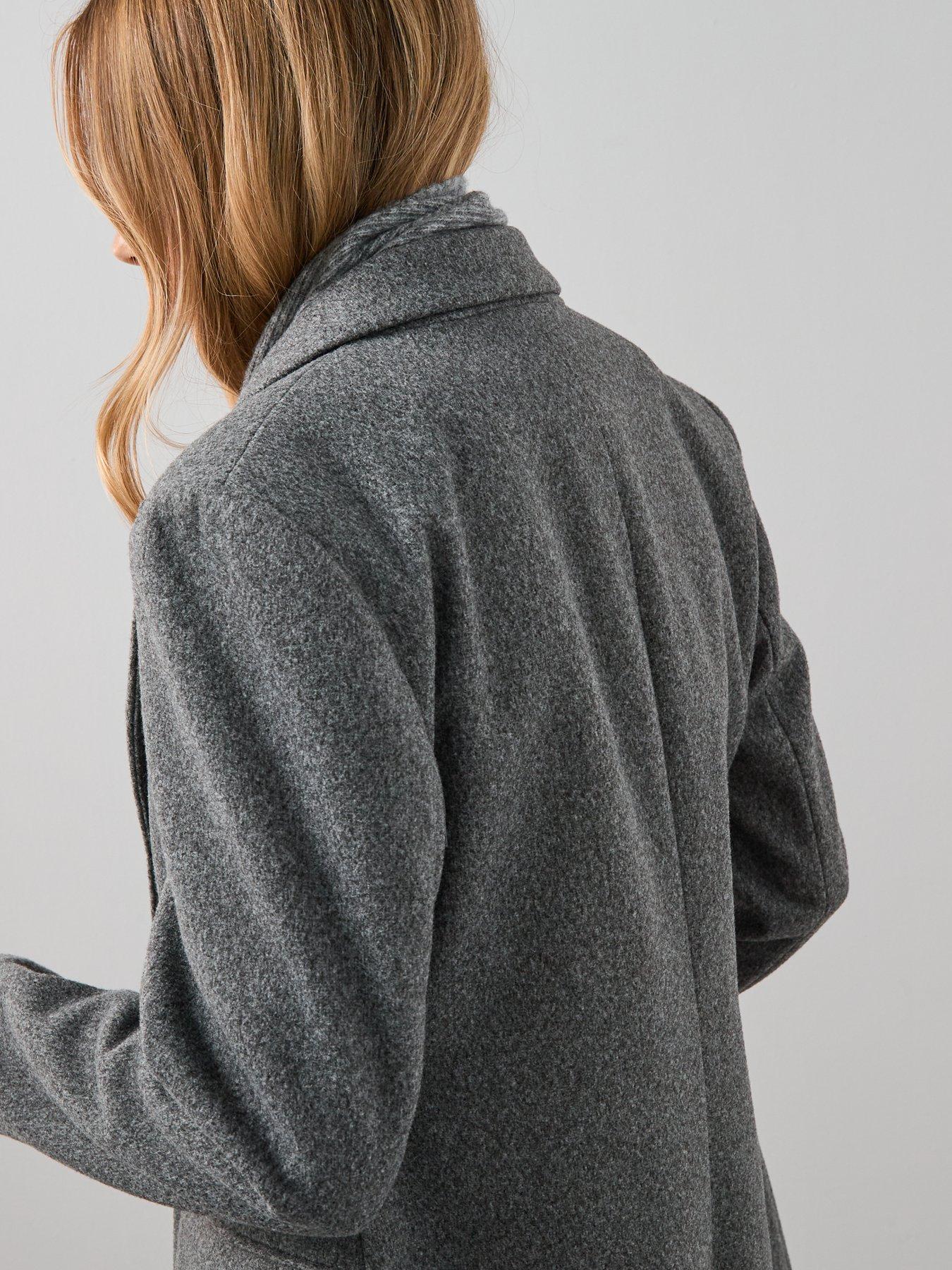 Image 6 of 7 of The Very Collection Faux Wool Blazer Jacket - Grey