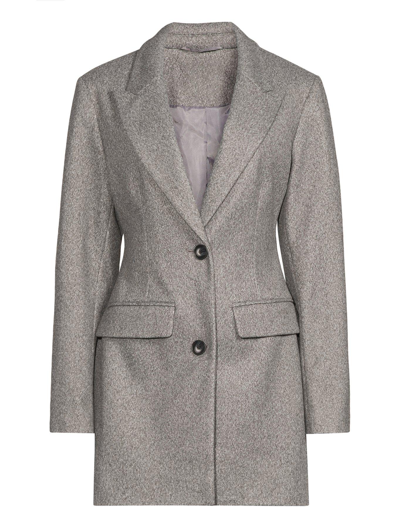 Image 7 of 7 of The Very Collection Faux Wool Blazer Jacket - Grey