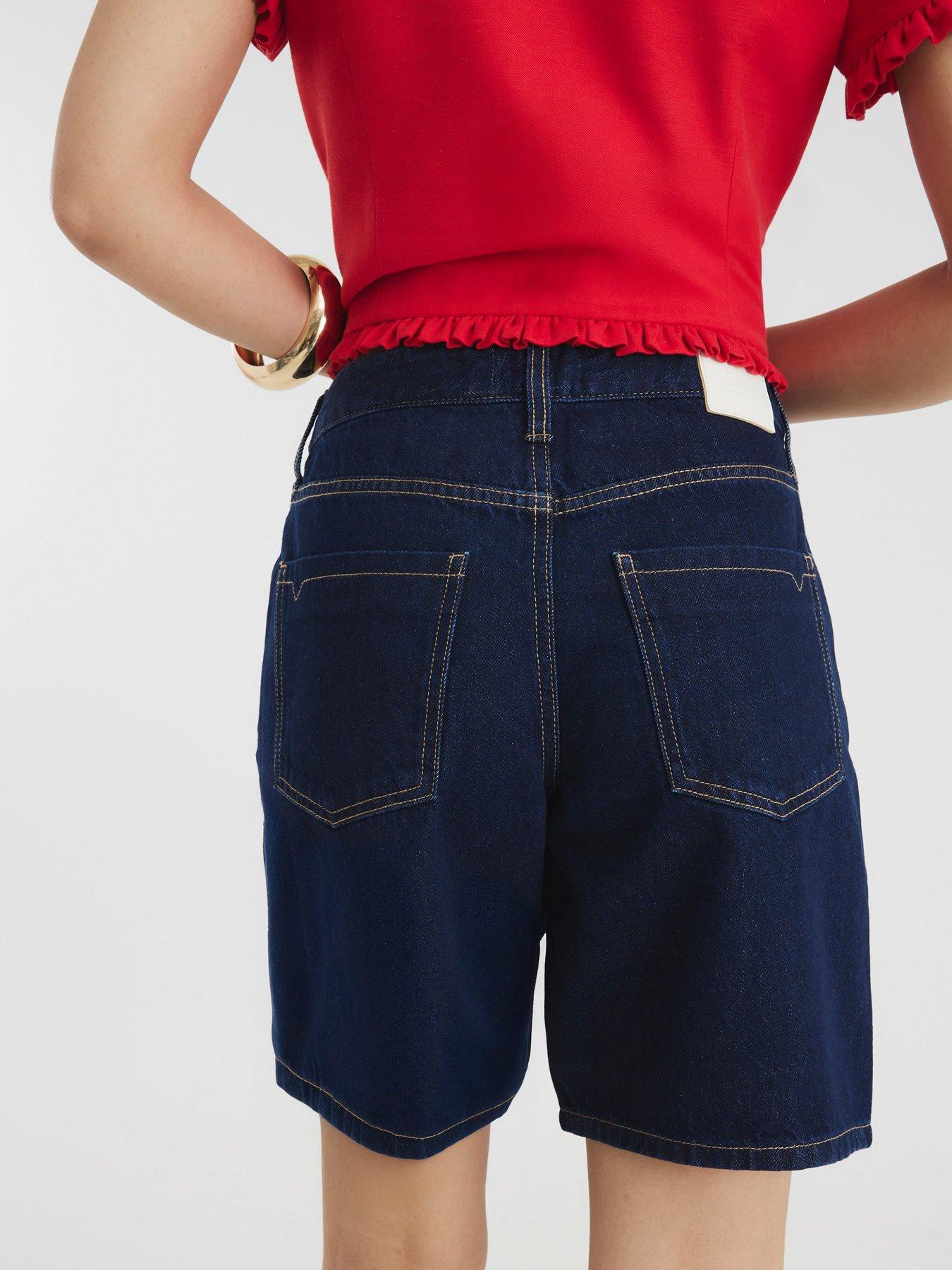 Image 2 of 4 of River Island Longline Bermuda Short - Dark Denim