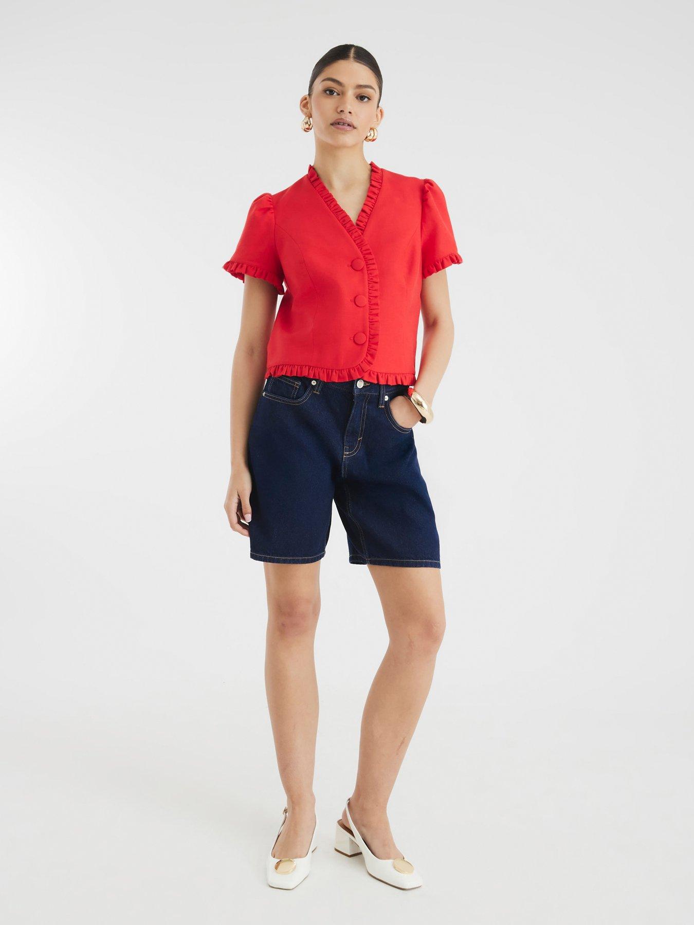 Image 3 of 4 of River Island Longline Bermuda Short - Dark Denim