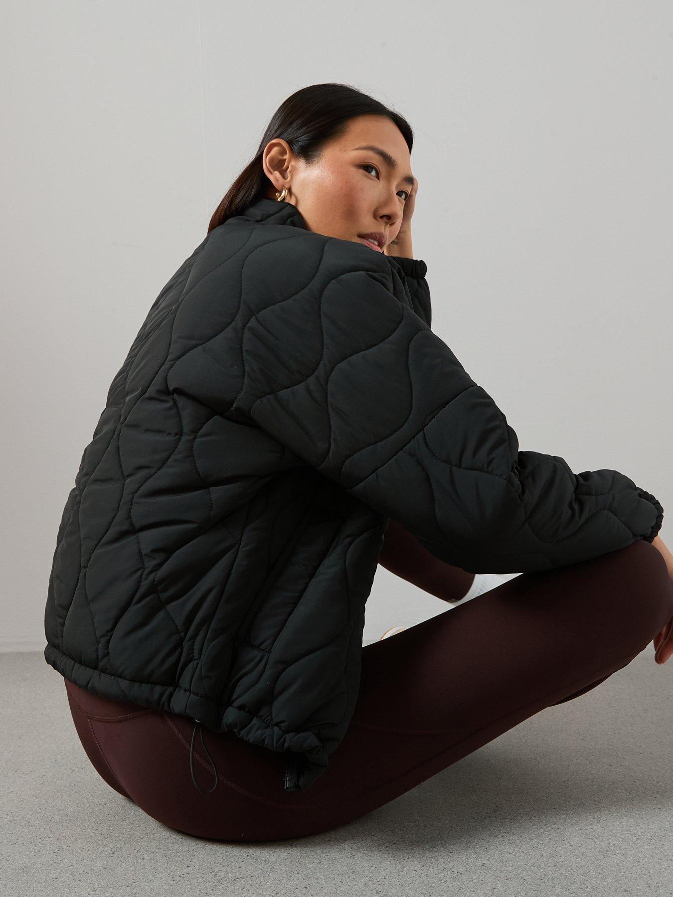 Image 2 of 7 of V by Very Funnel Neck Quilted Bomber - Black