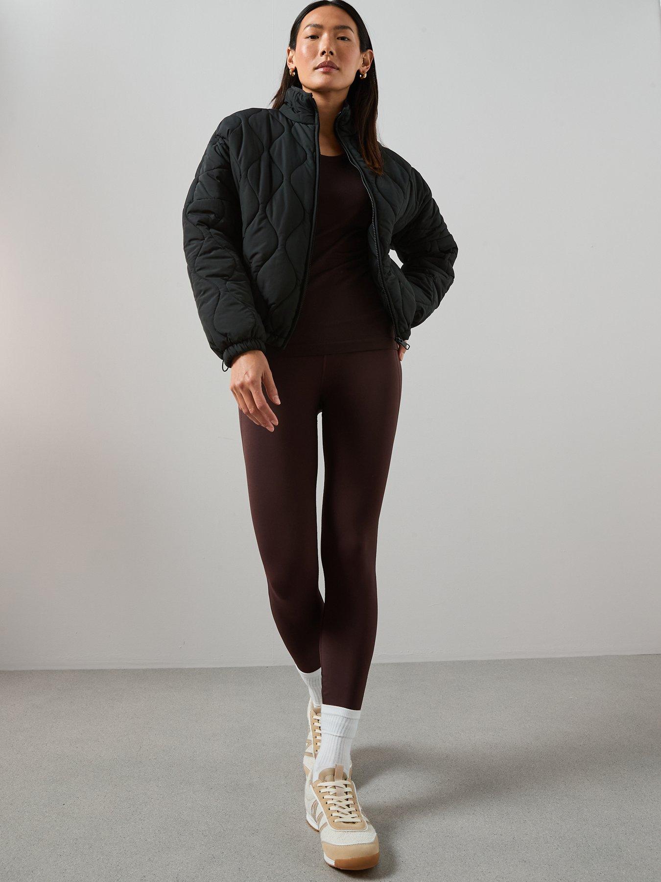 Image 3 of 7 of V by Very Funnel Neck Quilted Bomber - Black