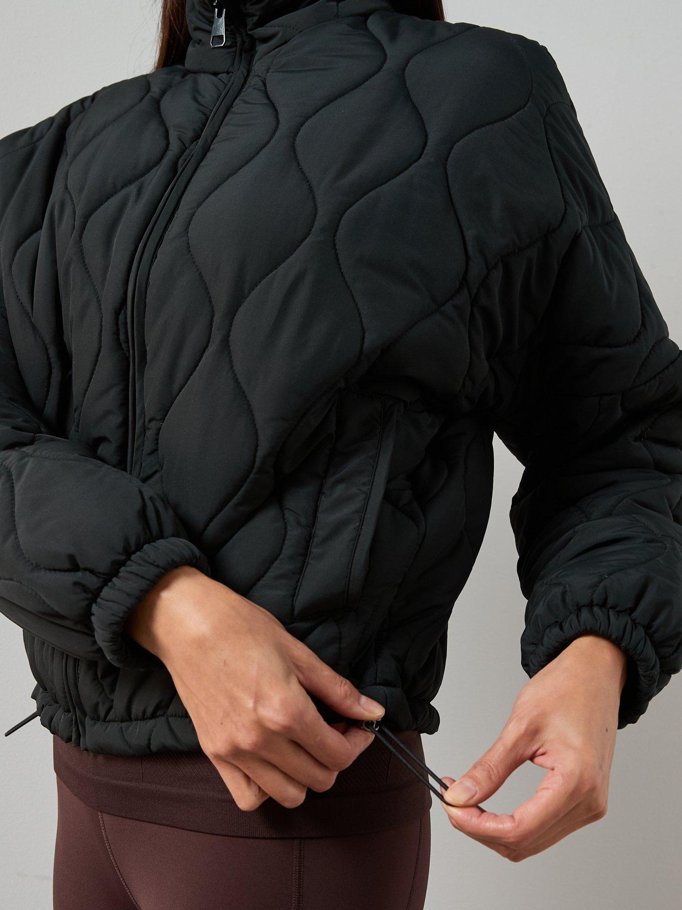 Image 5 of 7 of V by Very Funnel Neck Quilted Bomber - Black