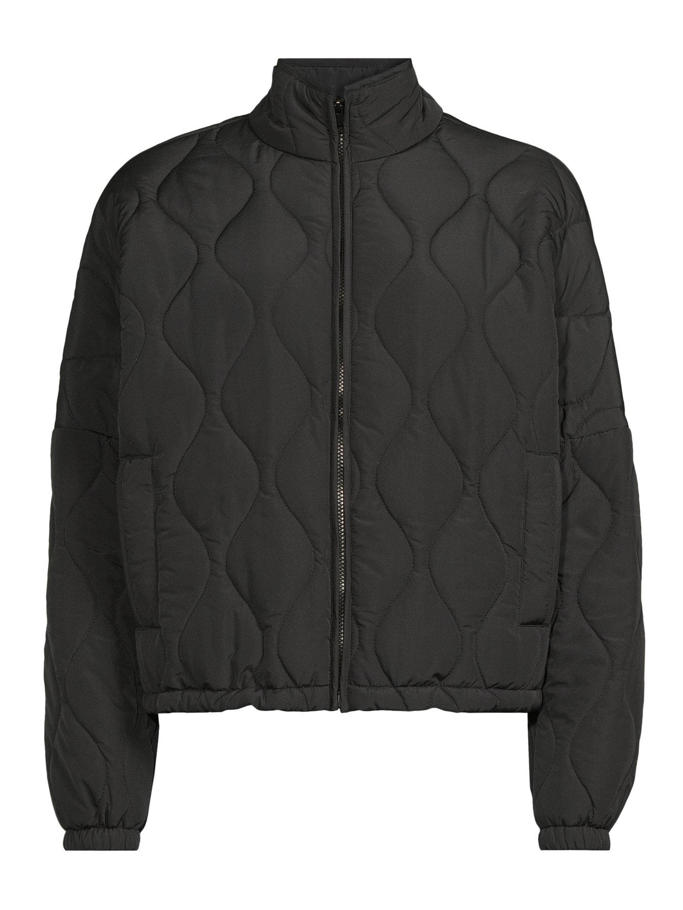 Image 7 of 7 of V by Very Funnel Neck Quilted Bomber - Black