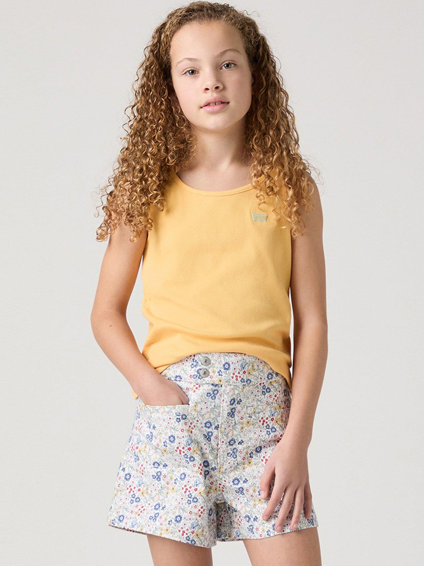 undefined Girls Meet And Greet Ribbed Tank Top - Yellow