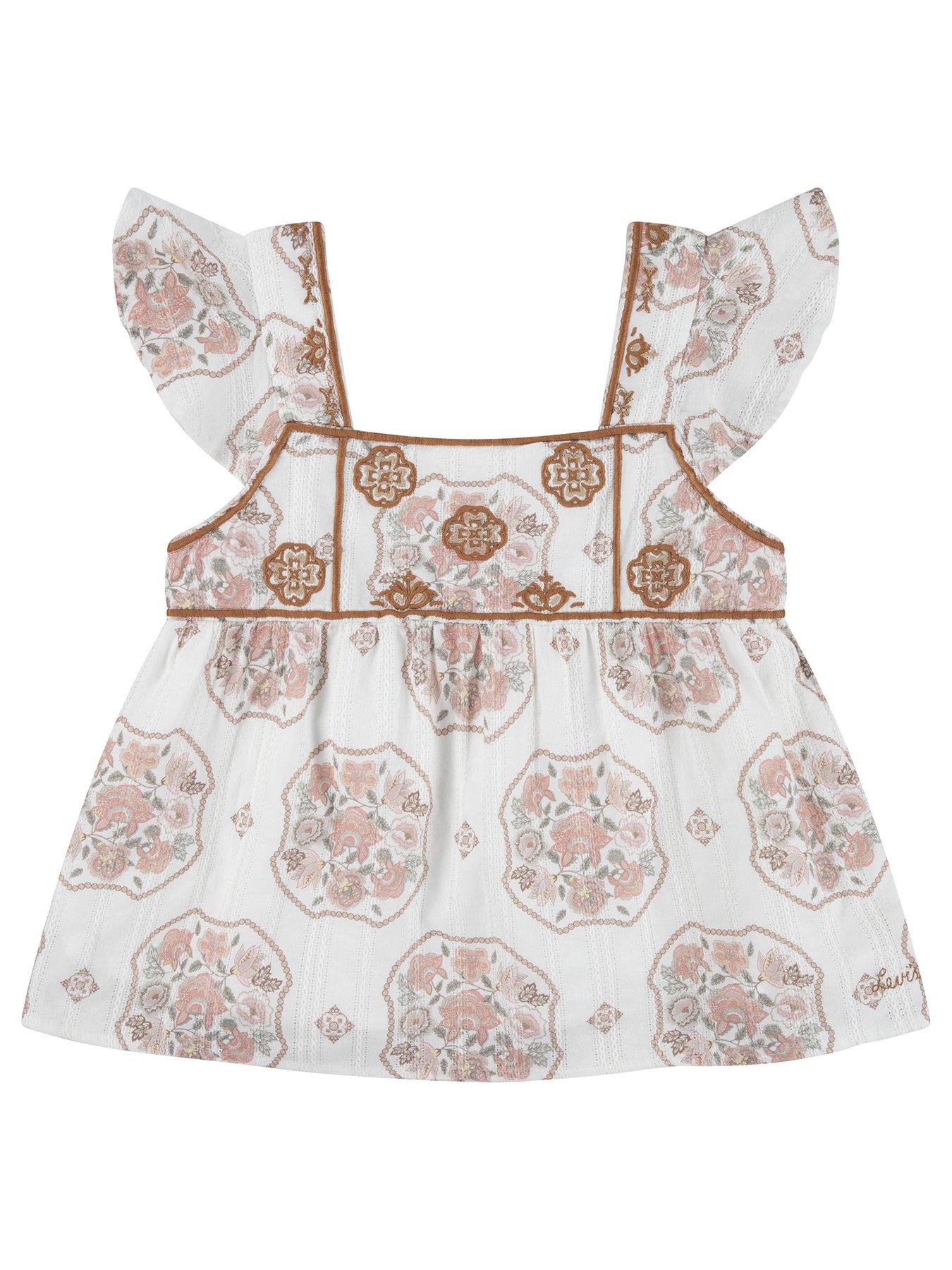 Levi's Girls Print Flutter Sleeve Top - Cream