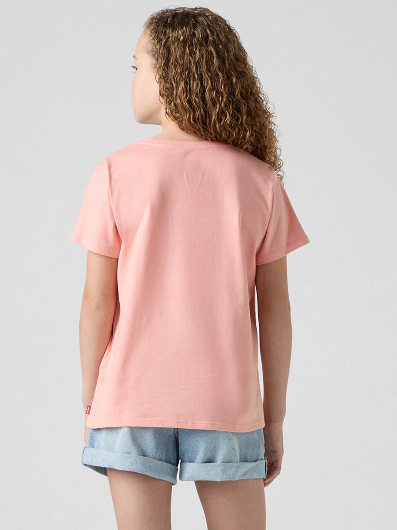 Image 4 of 7 of Levi's Girls Hot Air Balloon Batwing Short Sleeve T-Shirt - Pink