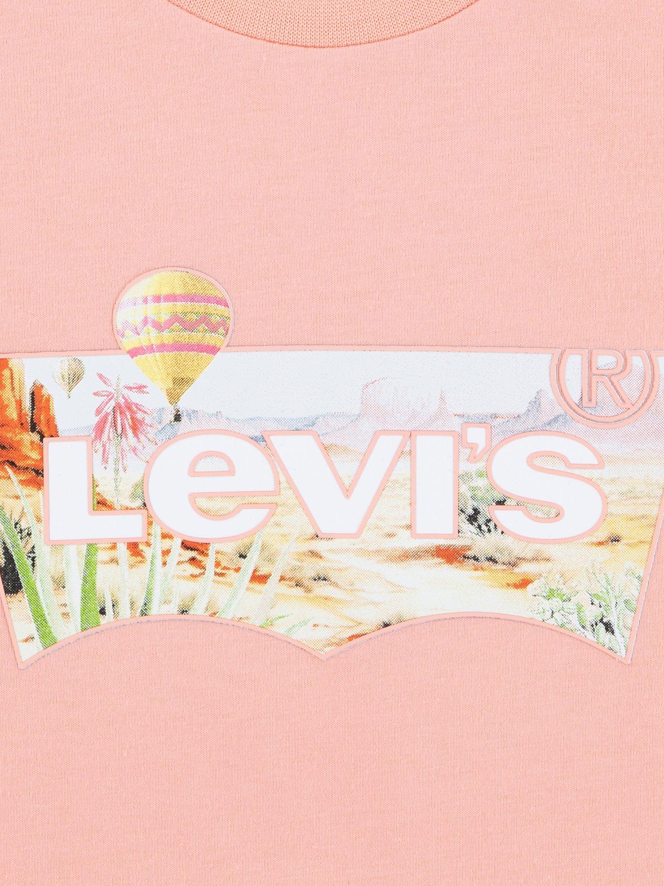Image 6 of 7 of Levi's Girls Hot Air Balloon Batwing Short Sleeve T-Shirt - Pink