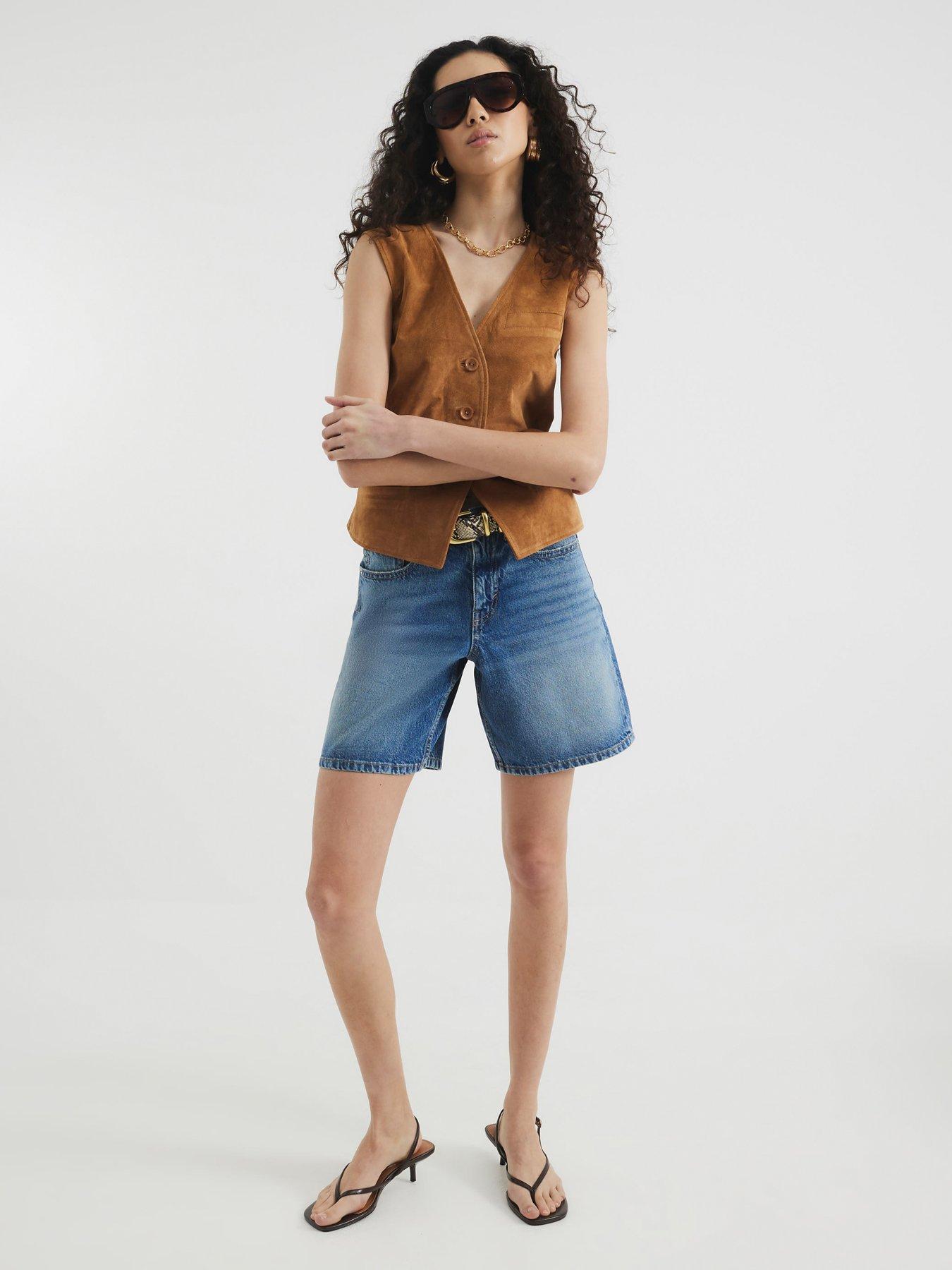 Image 2 of 4 of River Island Longline Bermuda Shorts - Blue