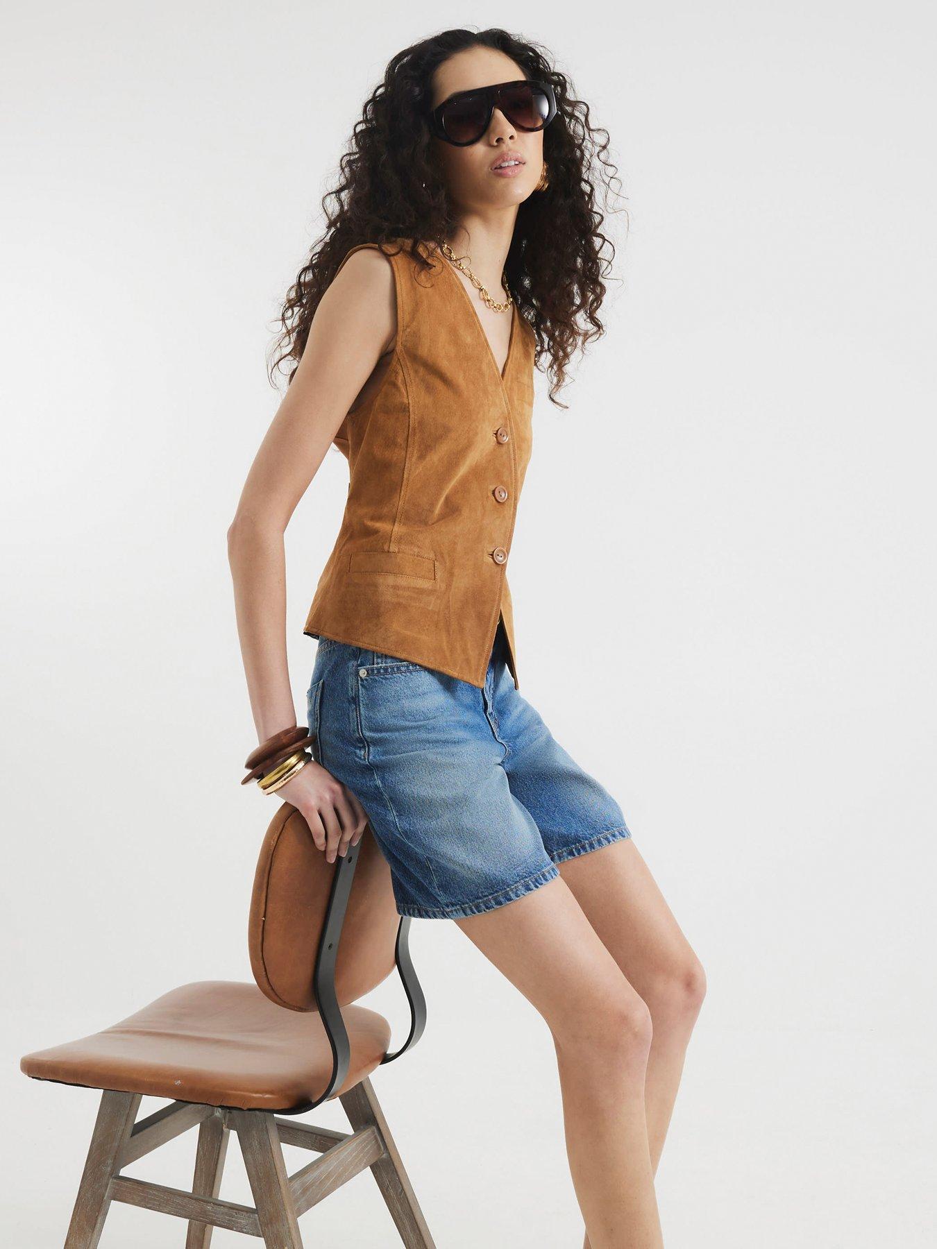 Image 4 of 4 of River Island Longline Bermuda Shorts - Blue