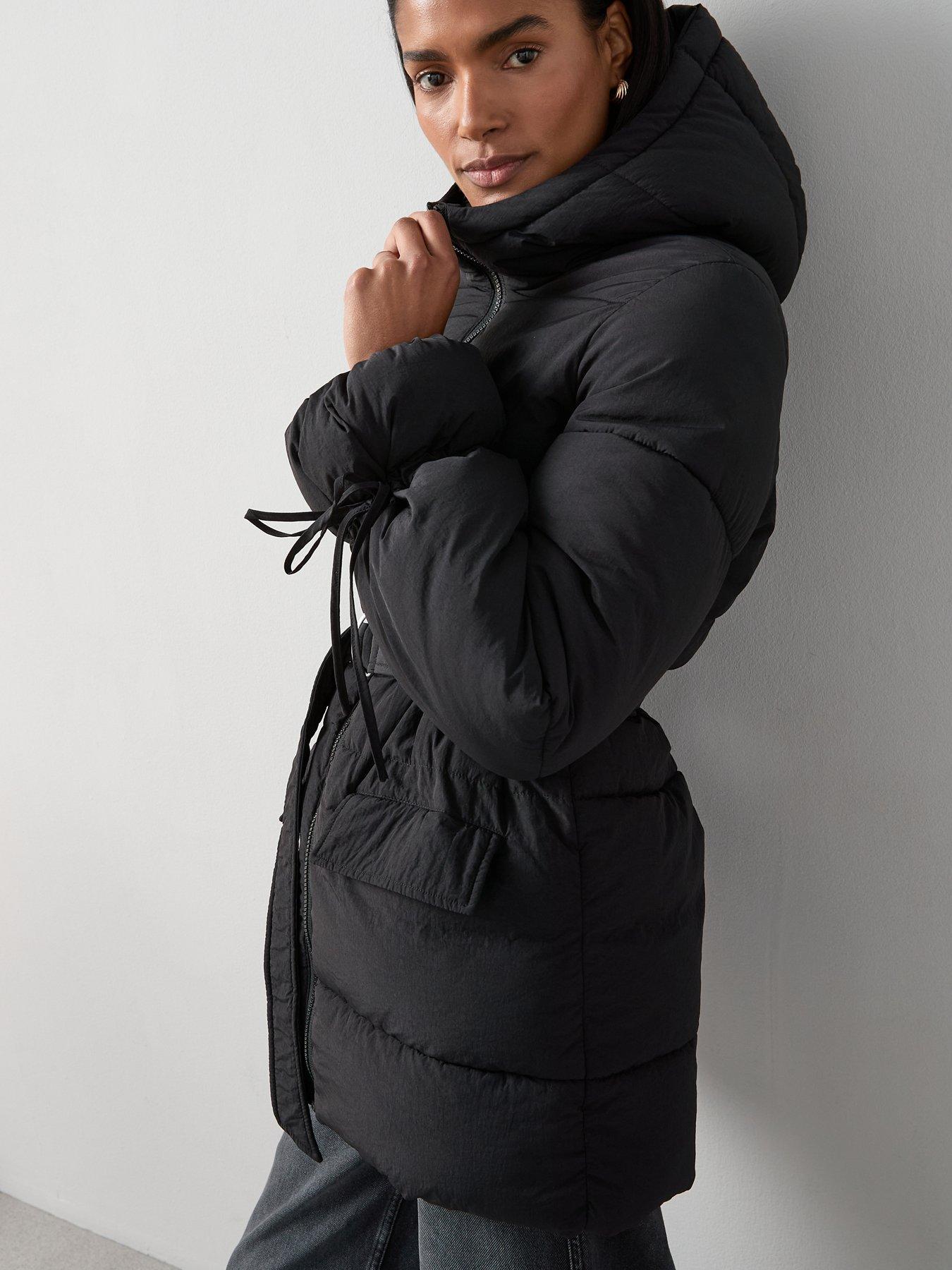 The Very Collection Cuff Detail Padded Jacket - Black | Very