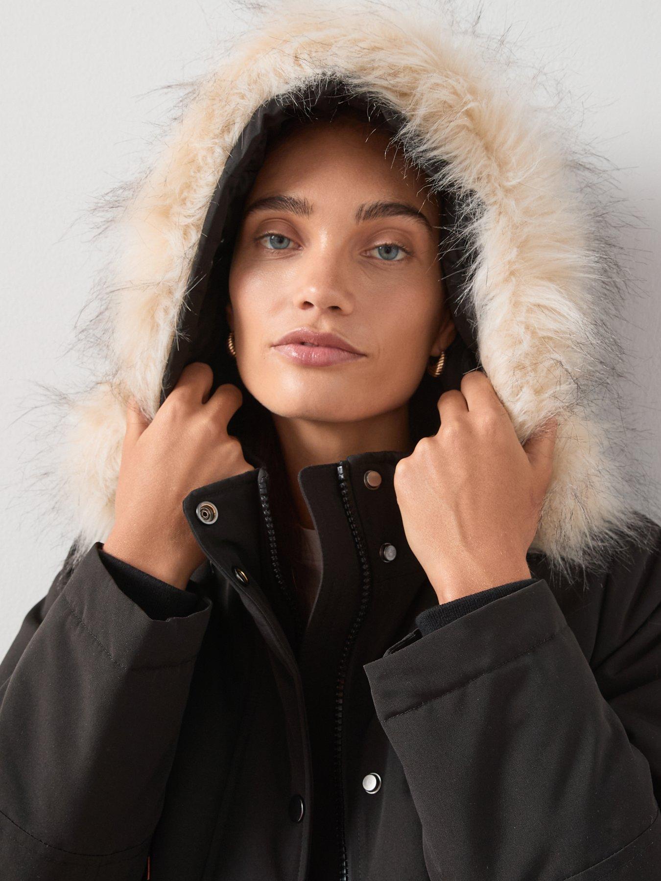 Image 4 of 6 of The Very Collection Ultimate Parka Coat - Black