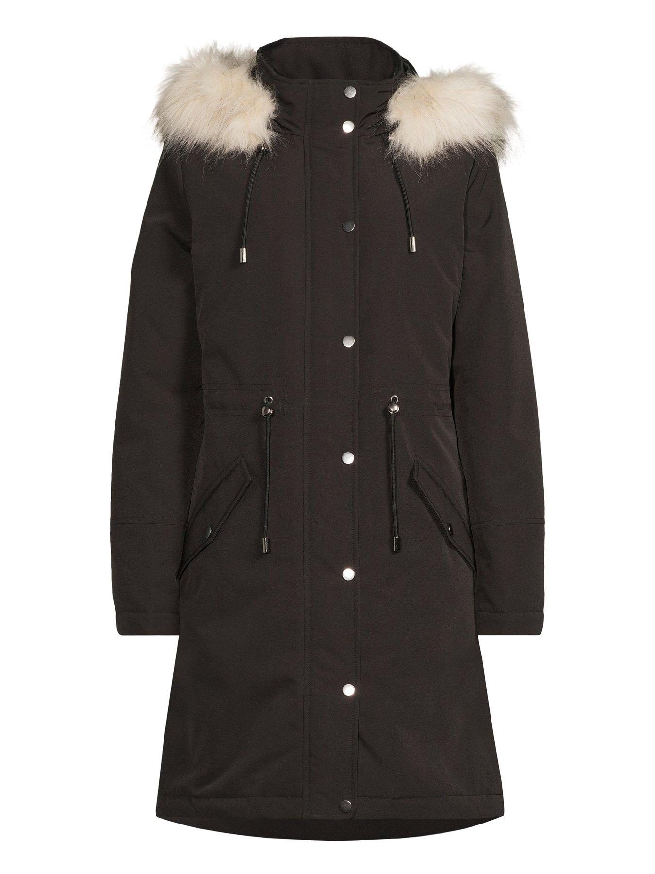 Image 7 of 7 of The Very Collection Ultimate Parka Coat - Black