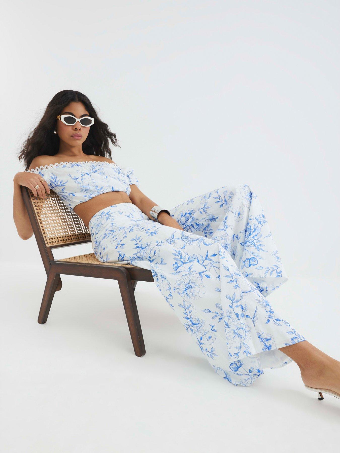 undefined Printed Trouser - Blue