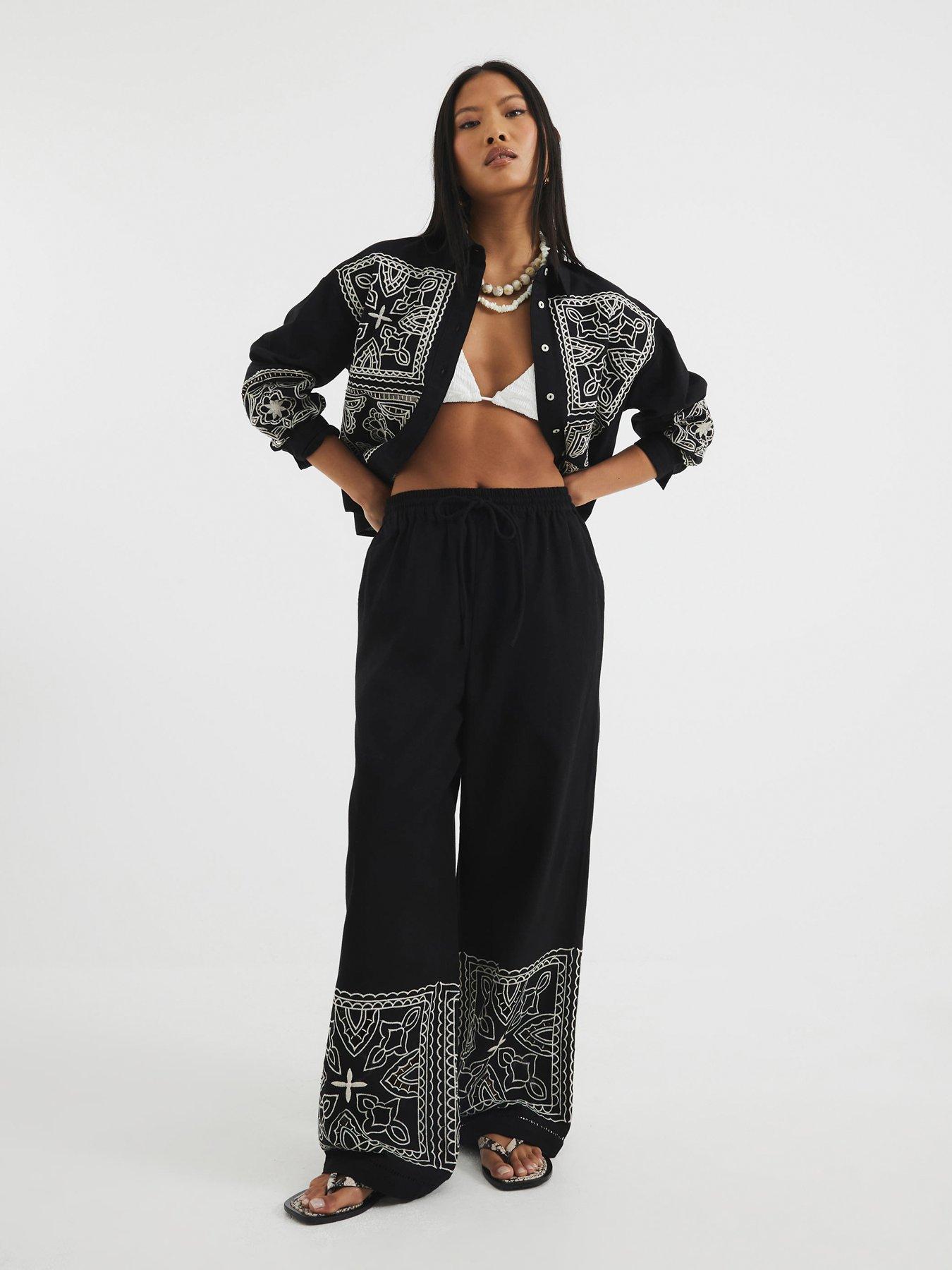 undefined Cutwork Trouser - Black