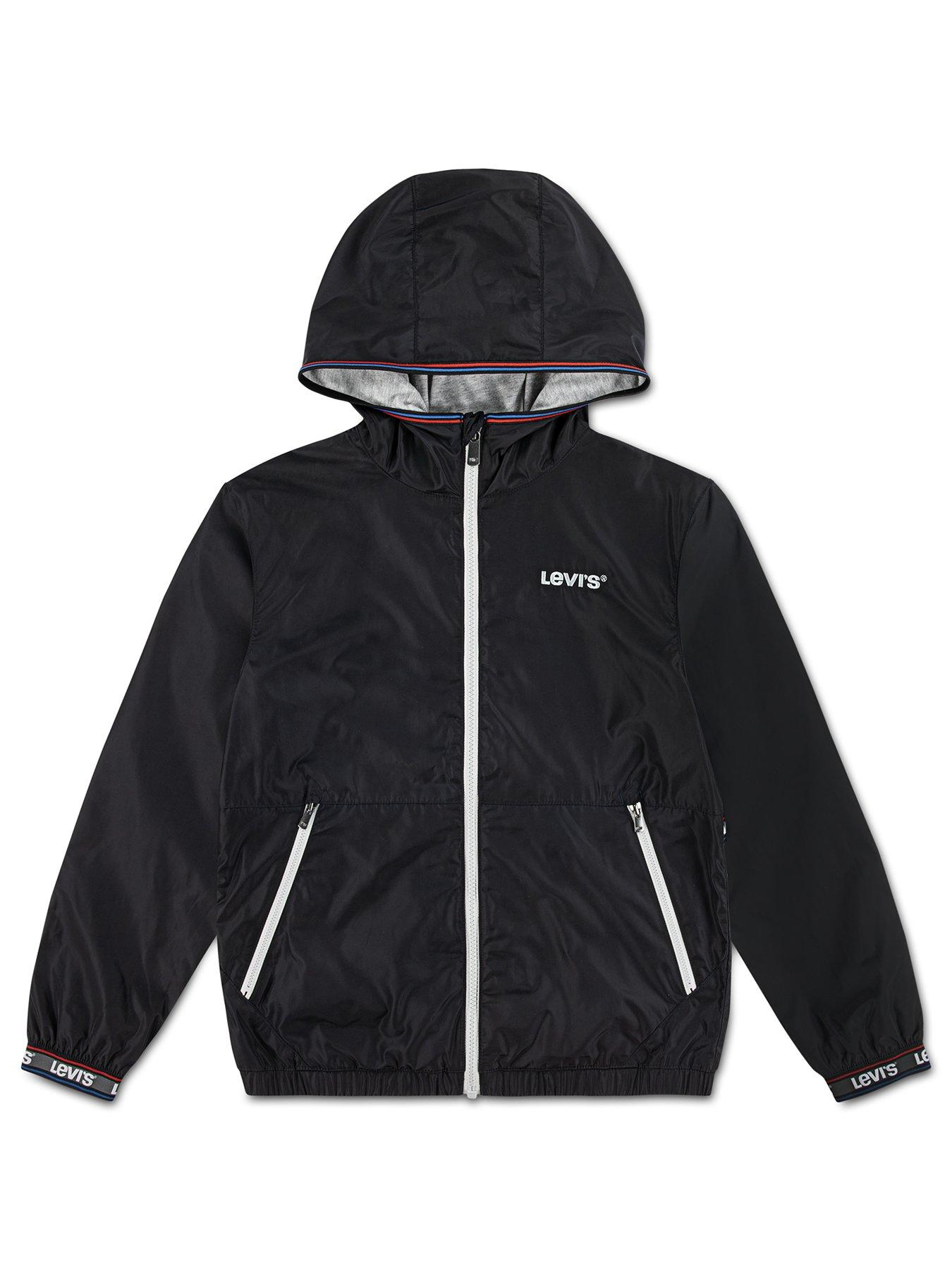 undefined Boys Logo Tape Detailed Wind Jacket - Black