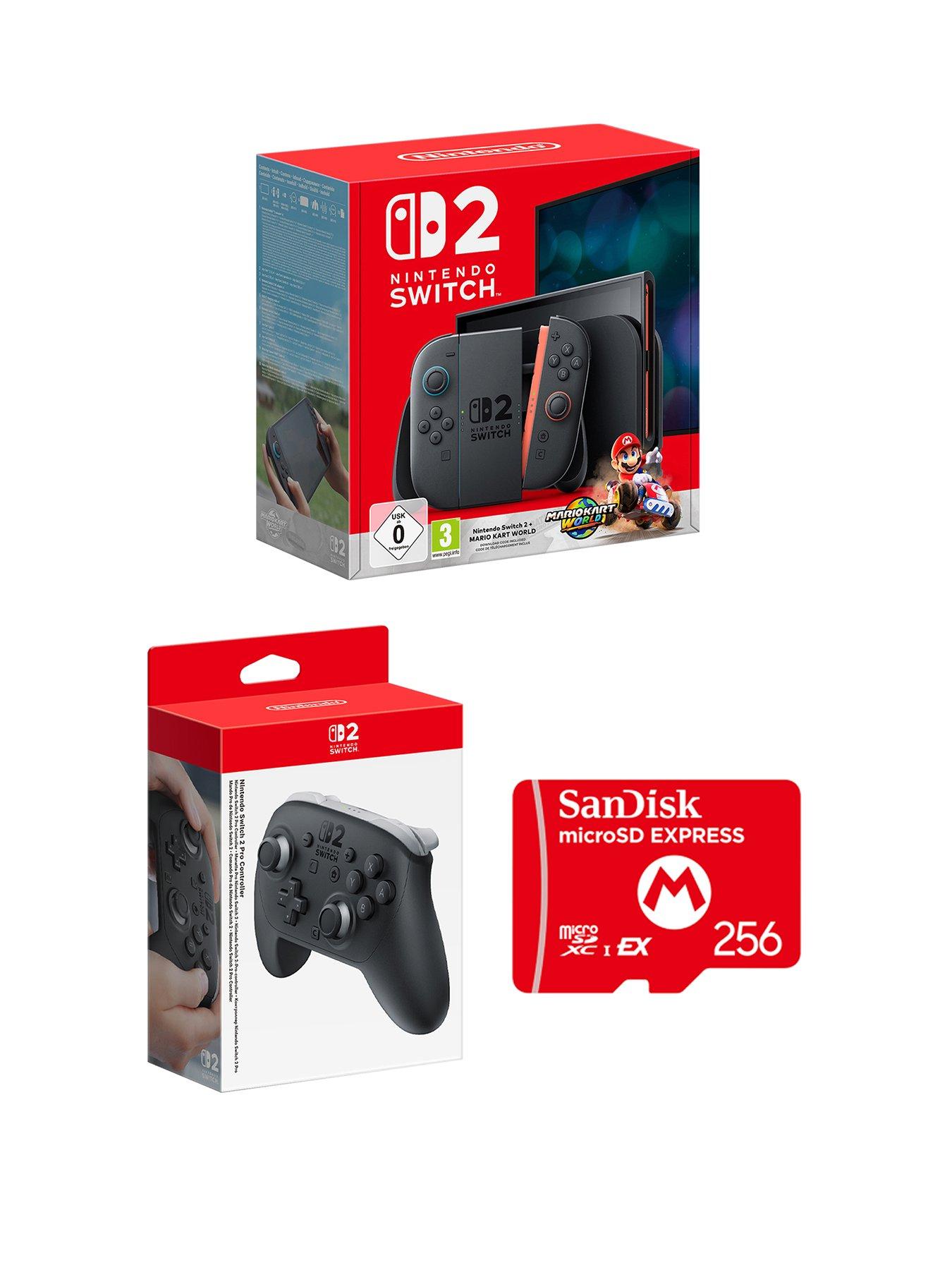 undefined + Mario Kart World + Pro Controller + 256GB SanDisk Micro SD Card