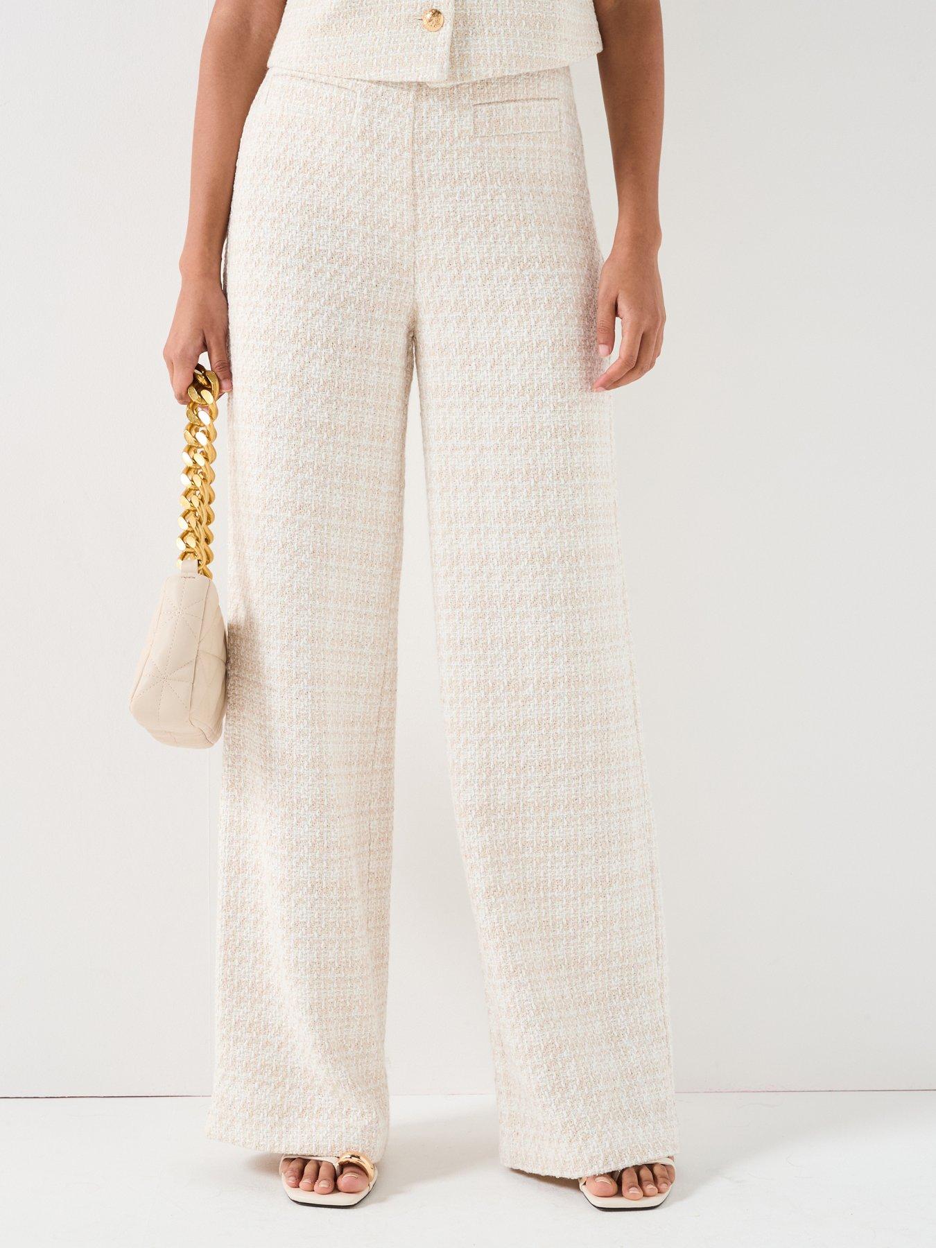 undefined Boucle Straight Leg Trouser