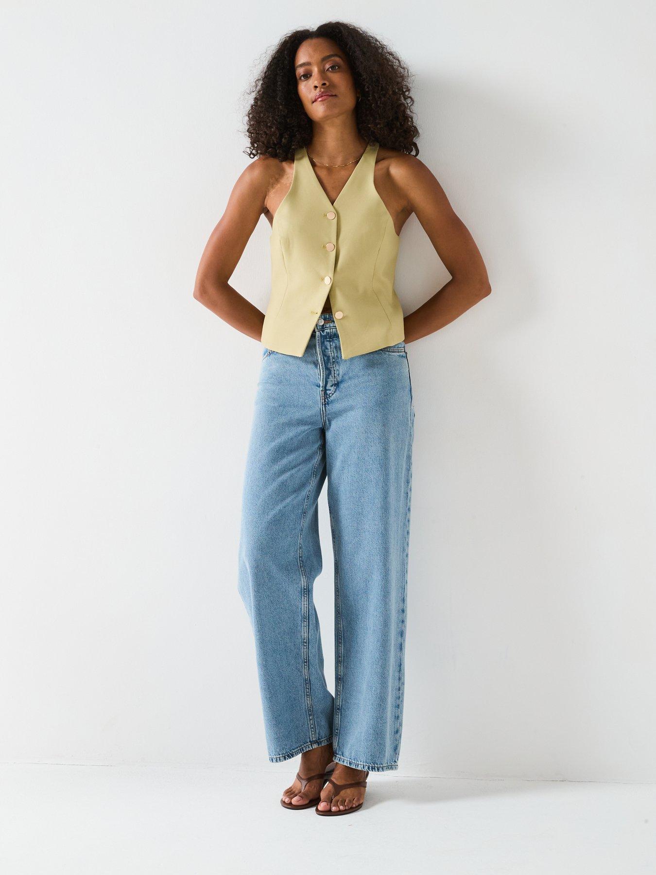 Image 3 of 6 of V by Very 90's Neck Waistcoat - Green