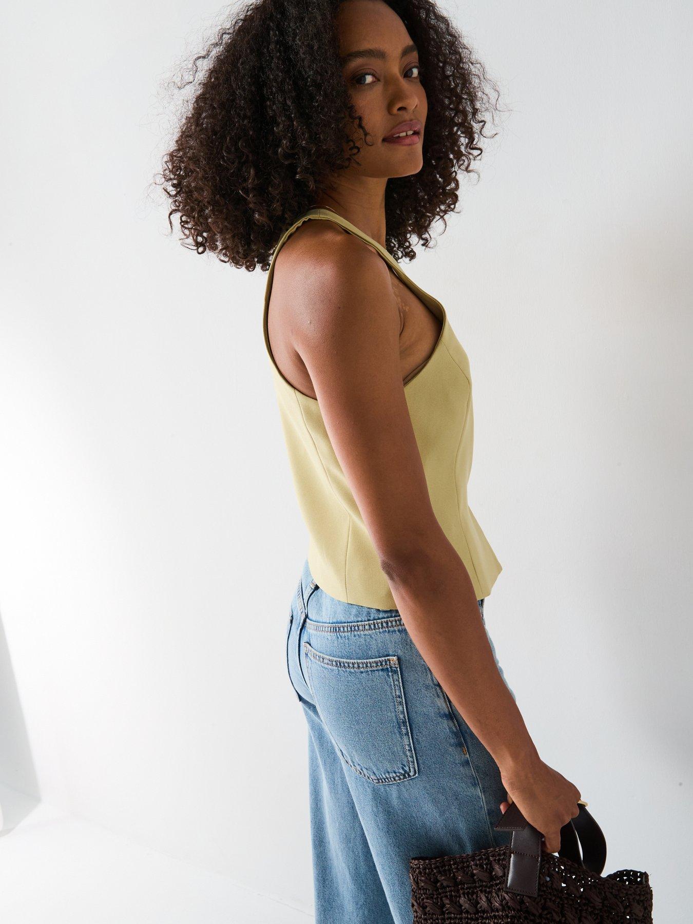 Image 6 of 6 of V by Very 90's Neck Waistcoat - Green