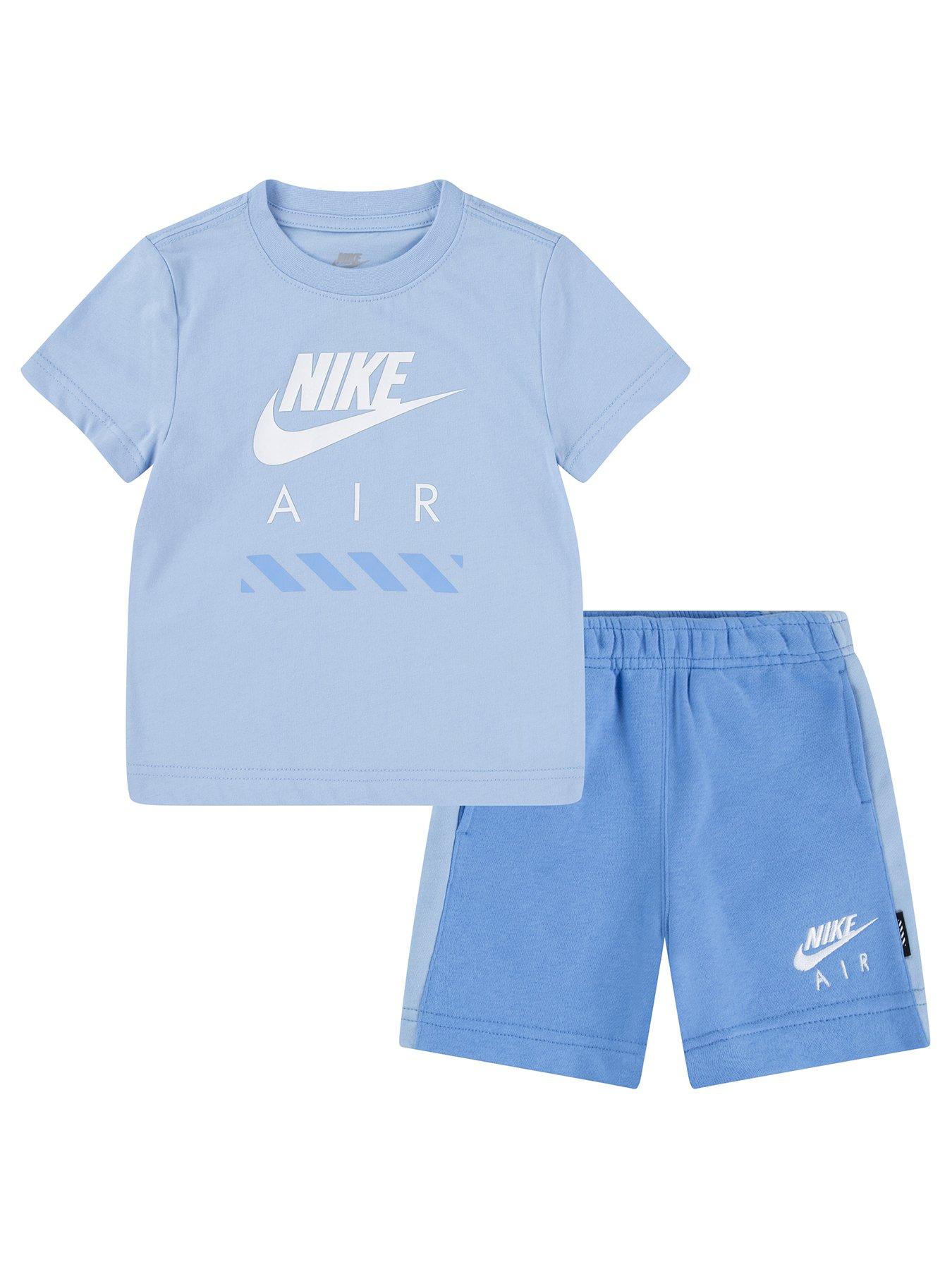 undefined Kids Unisex Nike Air Tee And Short Set - Light Blue