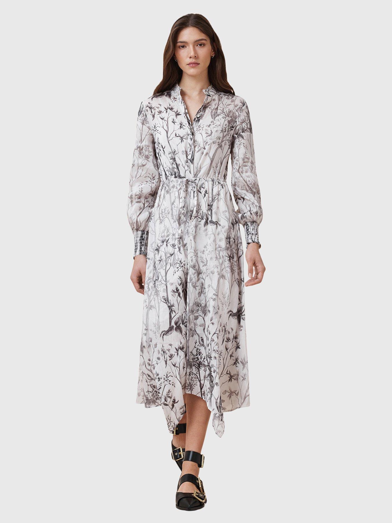 AllSaints Skylar Long Sleeve Maxi Dress - White