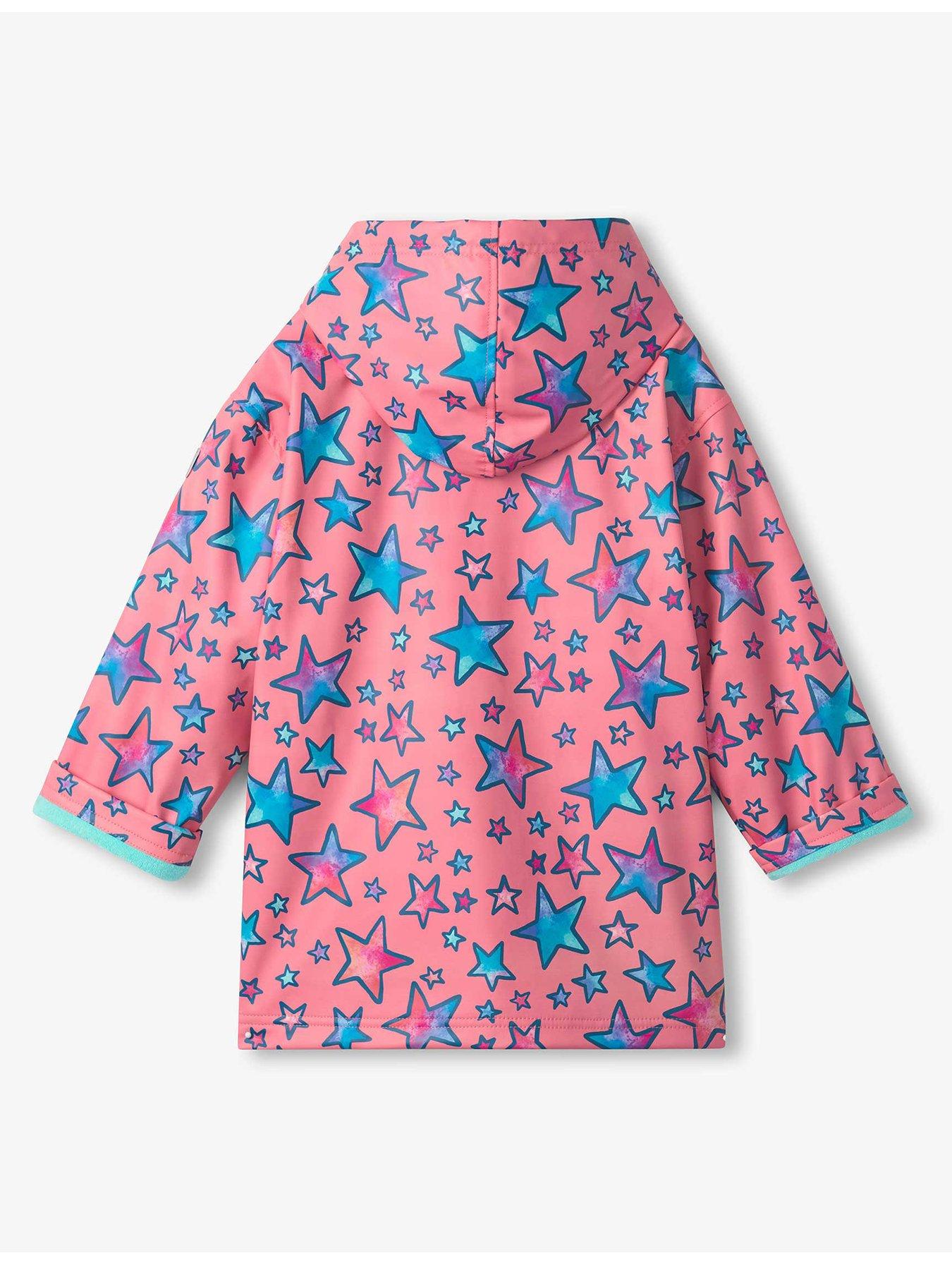 Image 3 of 3 of Hatley Girls Watercolour Doodles Zip Up Rain Jacket - Pink