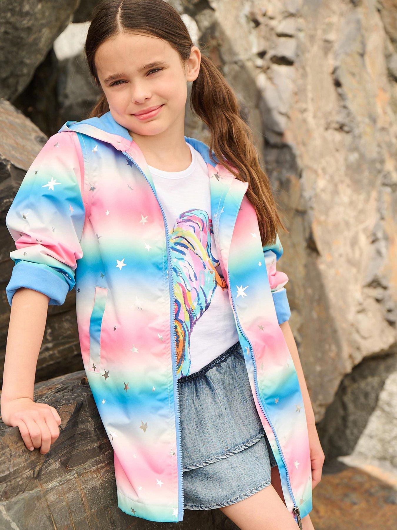 undefined Girls Glitter Star A-Line Swing Jacket - Blue