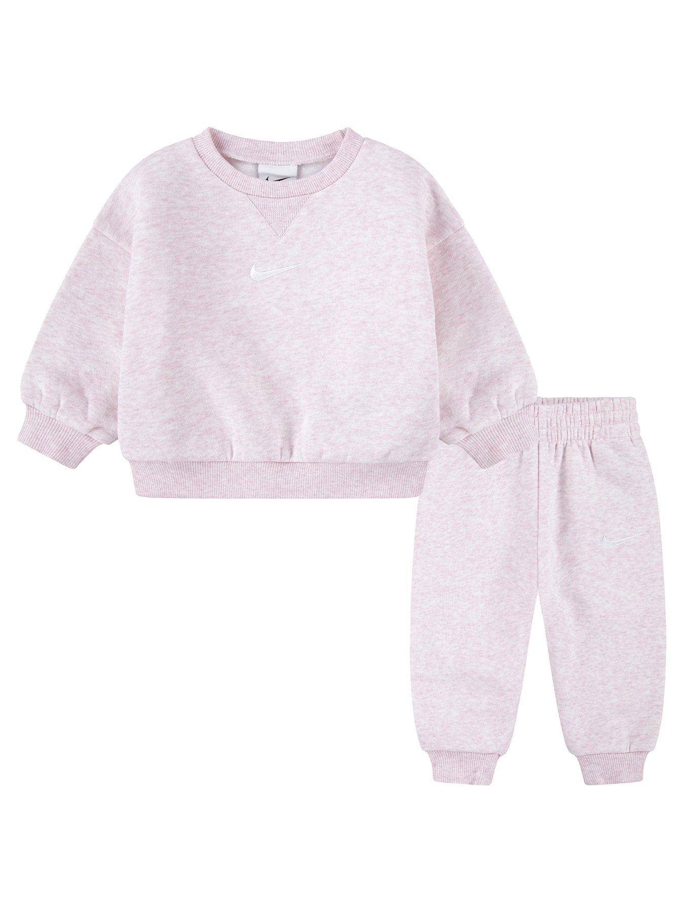 Nike Infant Unisex Essential Crew And Jogger Set - Pink